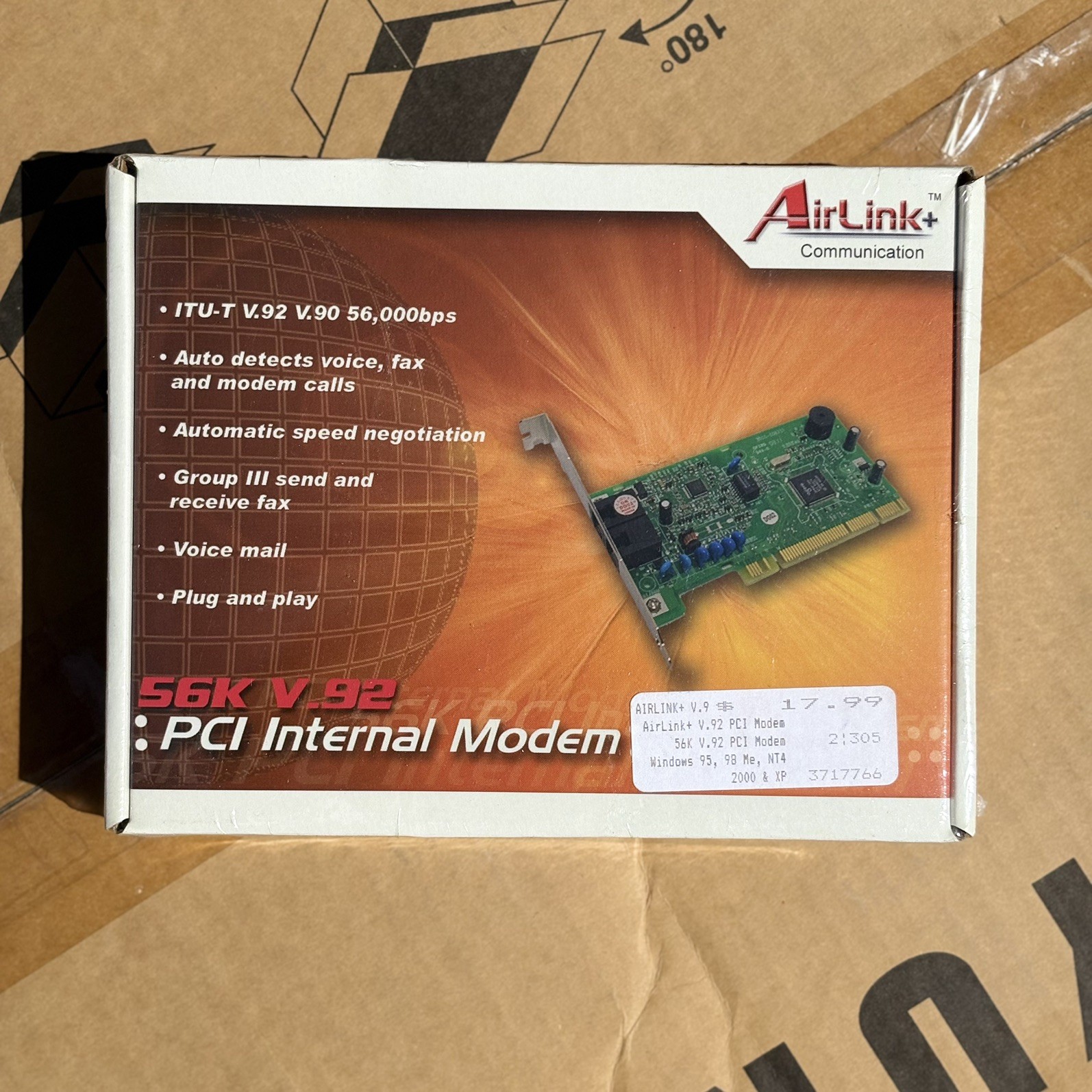 AirLink 56K V.92 PCI Internal Modem AML001 New Sealed in Box PC Dial-Up