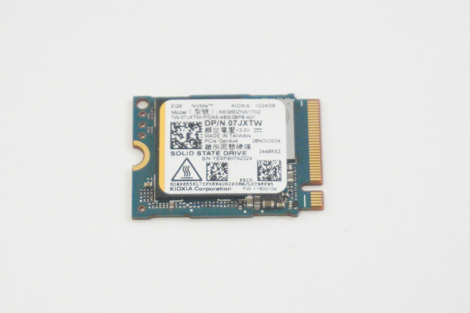 Compatible with 07JXTW Dell 1TB PCIe PCIe NVMe Gen4x4 M.2 2230 SSD Drive