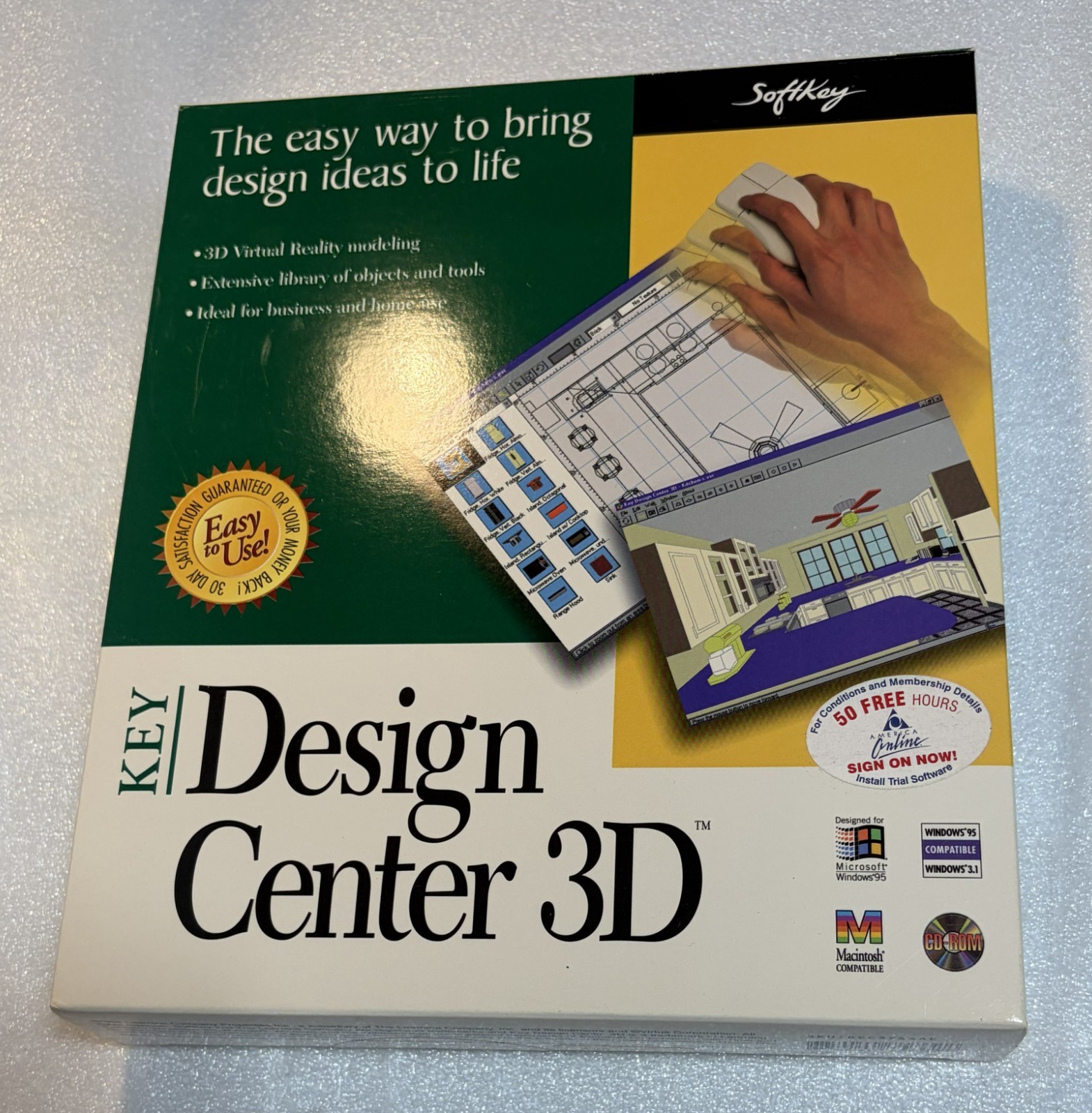 Key Design Center 3D PC Software 1997 For Windows 95 & Mac Compatible