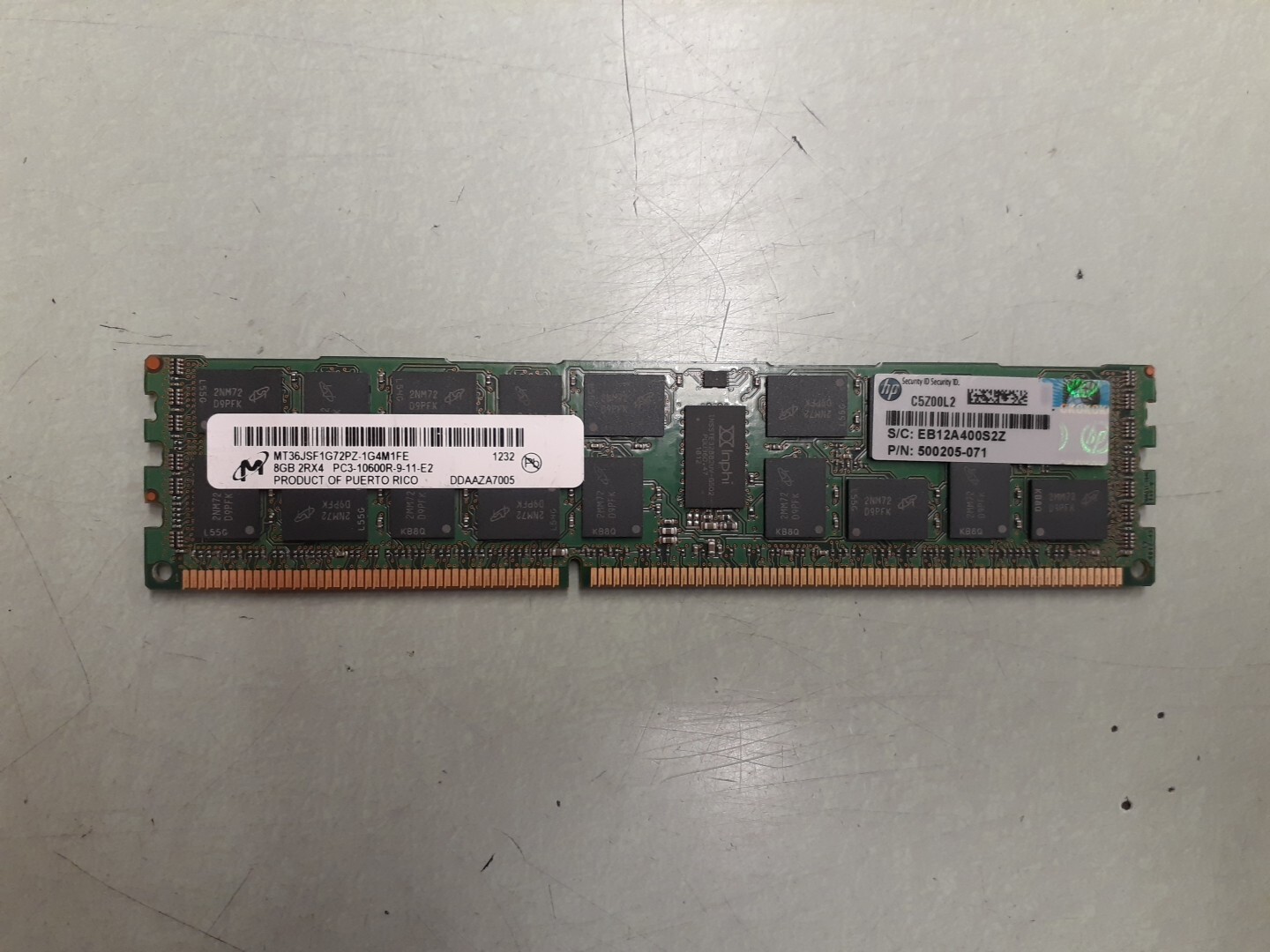 MIRCON 8GB 2RX4 PC3-10600R MT36JSF1G72PZ-1G4M1FE Memory 1232