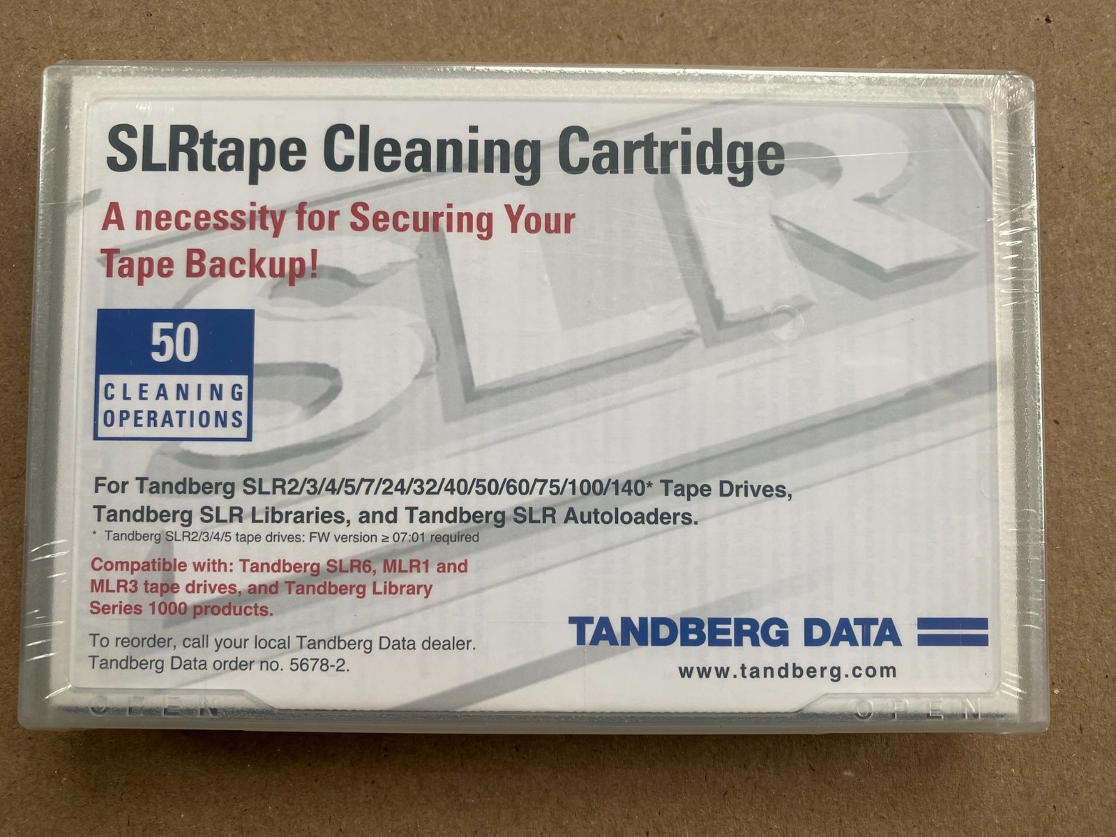 Tandberg Data SLRtape Cleaning Cartridge New, Sealed