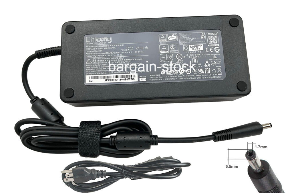 Chicony 19.5V 330W AC Adapter Charger For Gigabyte AORUS 17X AXF AZF A715-76G