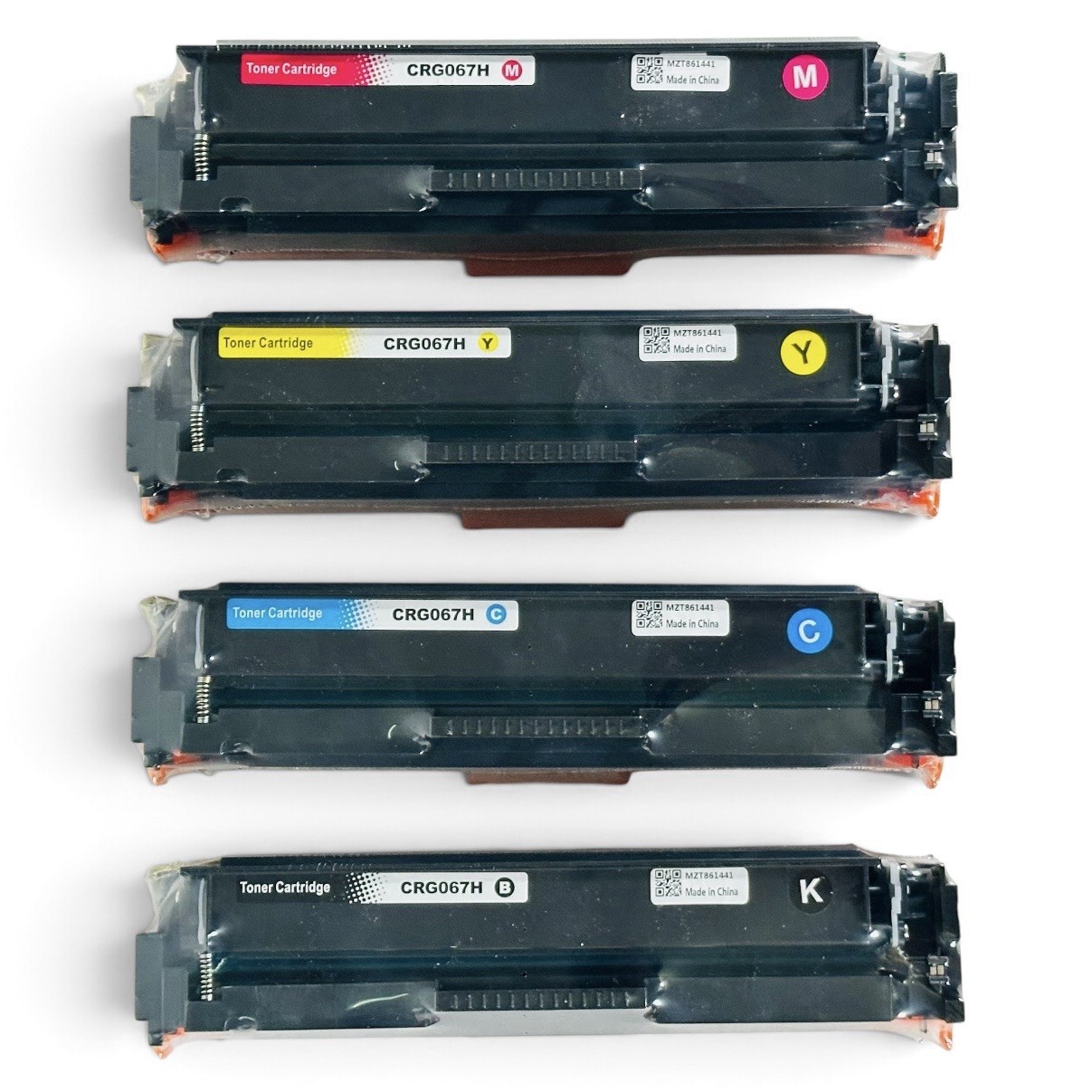 CRG-067H Toner Cartridge Set of 4 Black Cyan Magenta Yellow 067 Canon Compatible