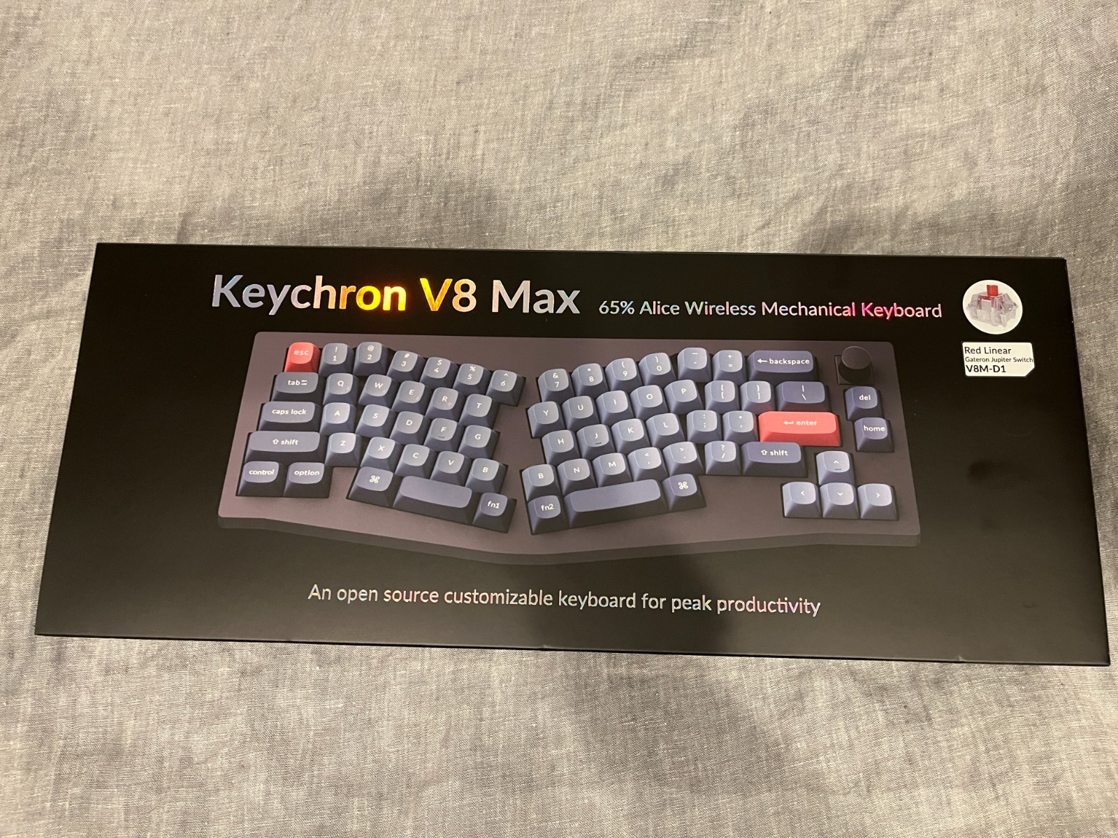 Keychron V8 Max Alice QMK Wireless Mechanical Keyboard Hot Swap Gateron Red