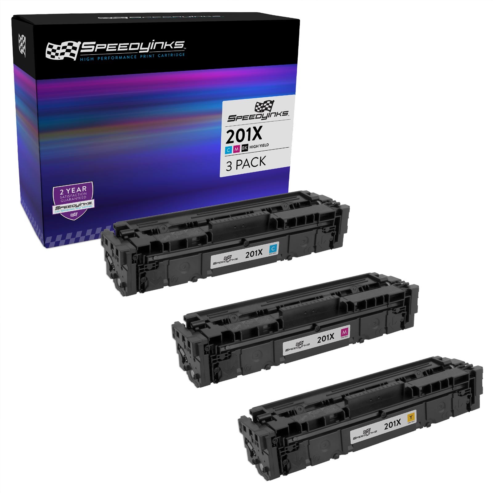 For HP 201X HY 3pk Toner Cartridge Set CF401X Cyan CF402X Yellow CF403X Magenta