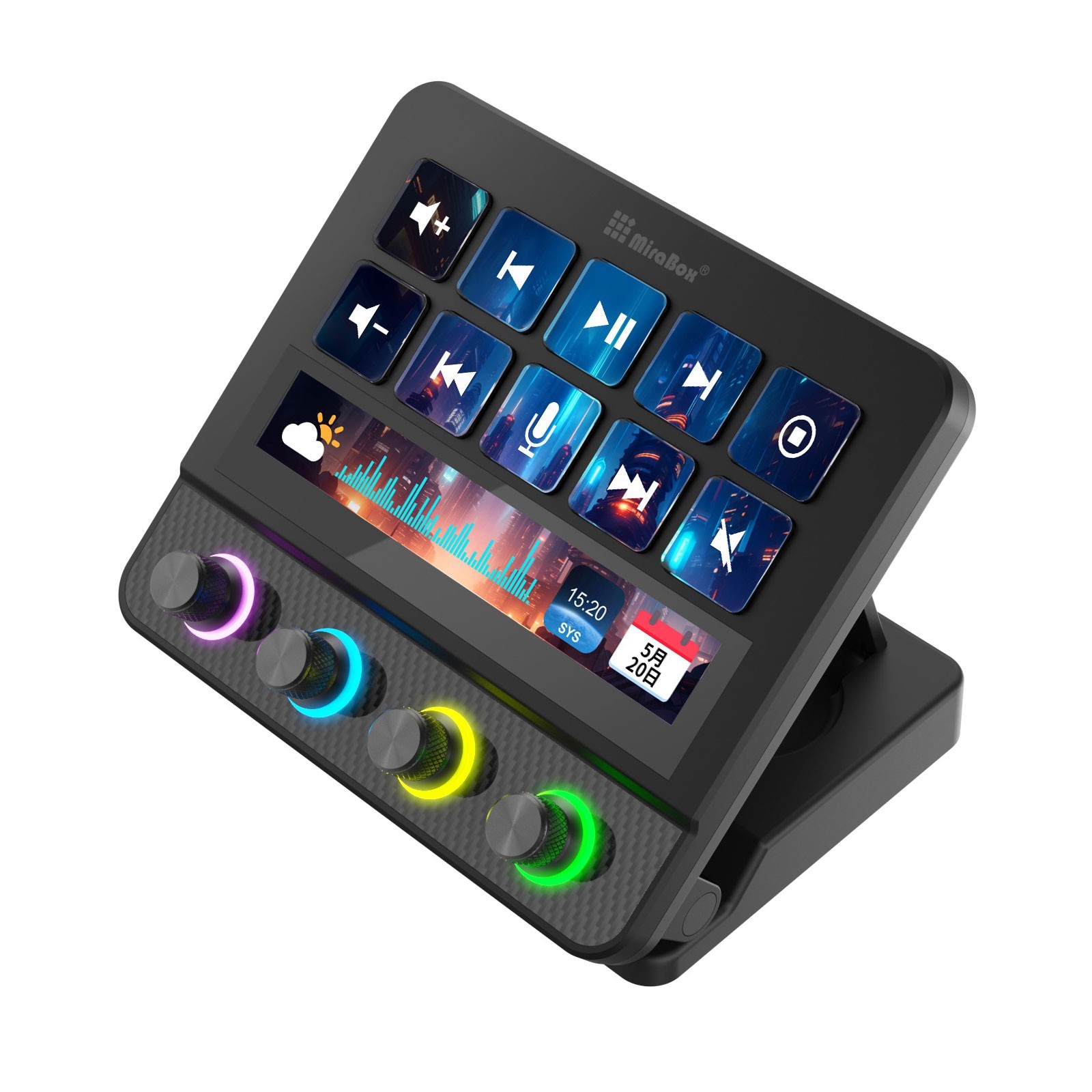 MiraBox N4 Pro Stream Deck Visual Custom Keyboard 0-60° Adjustable Bracket