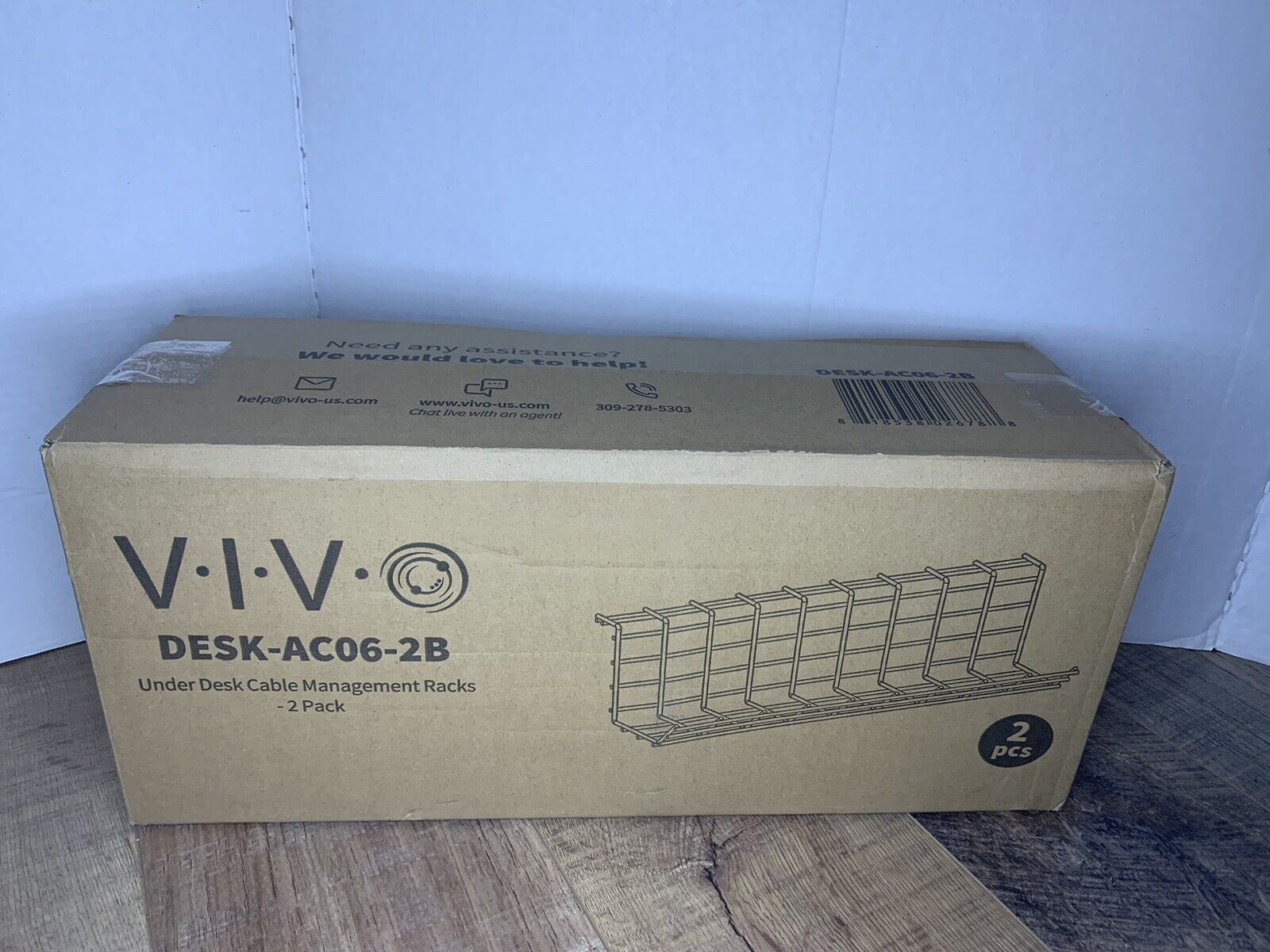 VIVO Dual Under Desk 17 inch Cable Management Wire Racks Power Strip Holder -2-