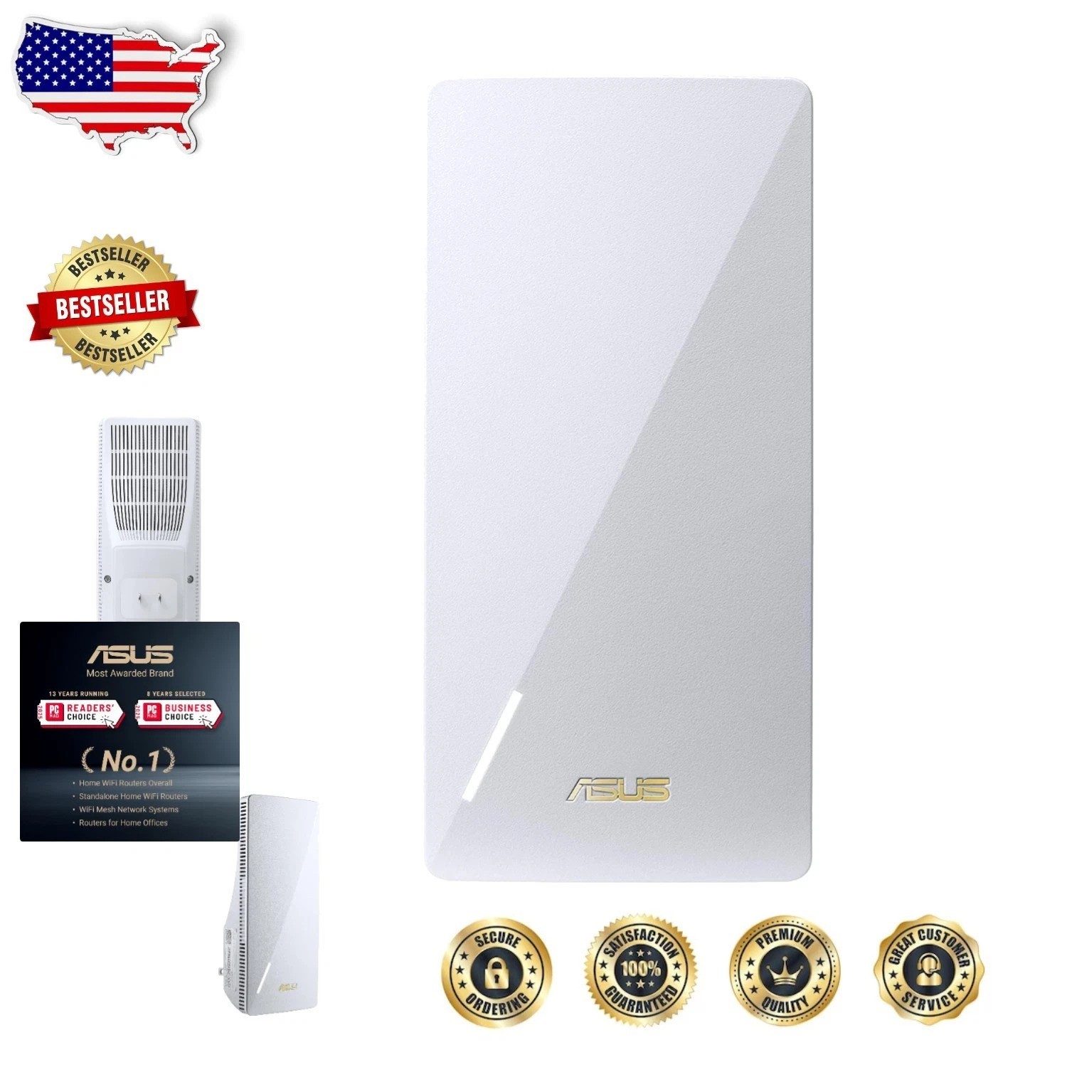 ASUS WiFi 6 Extender RP-AX58 AX3000, 3000Mbps, AiMesh, Gaming, Flexible Backhaul