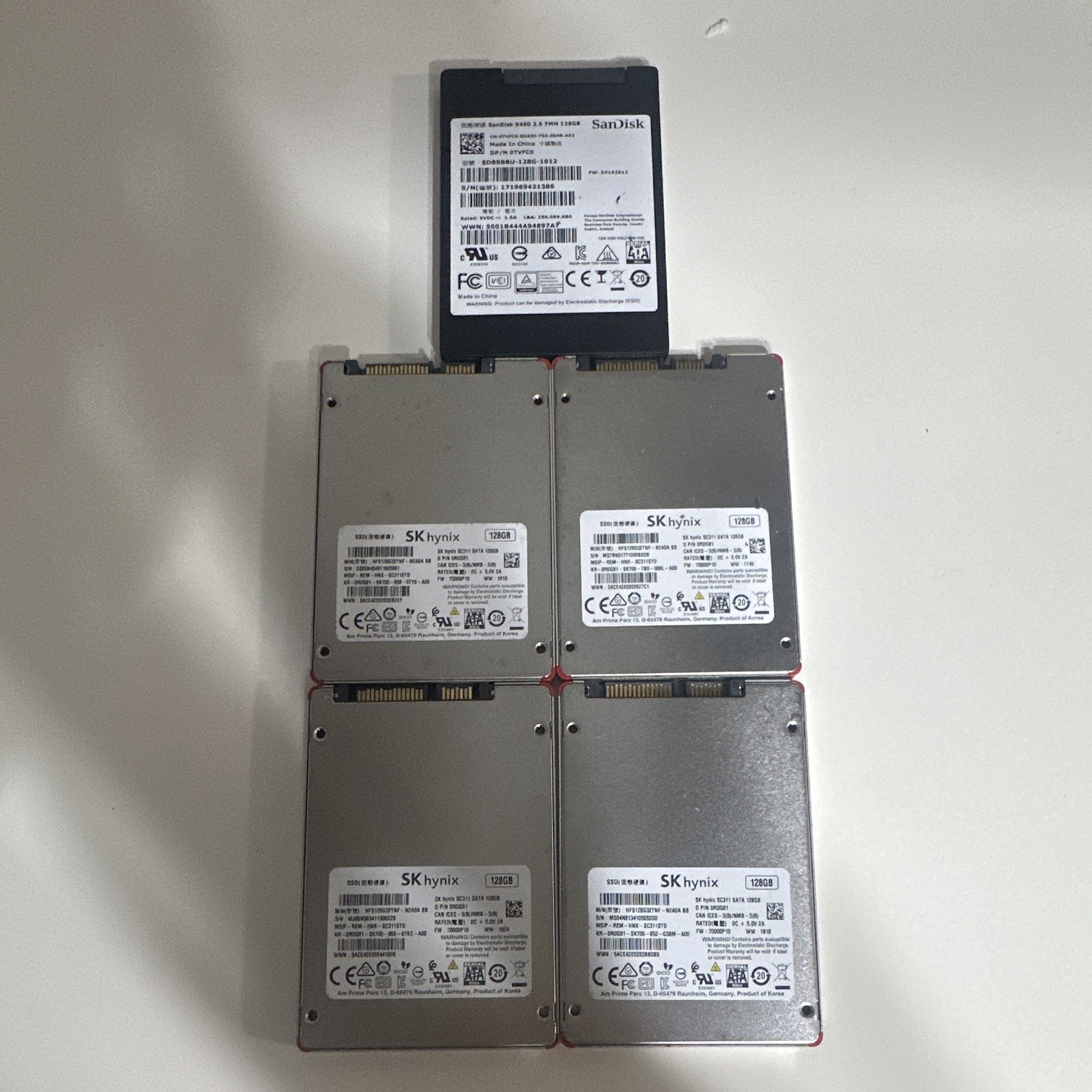 Lot of 5 SK hynix SC311 128GB 2.5" SATA III Internal SSD 7mm HFS128G32TND-N2A0A