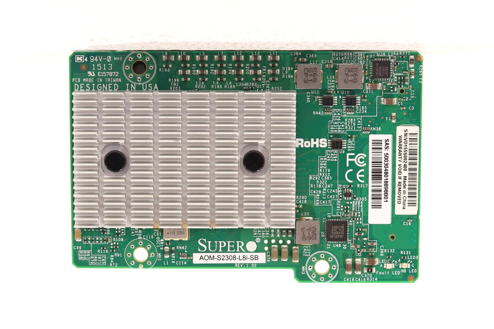 SuperMicro 8-Port 6Gb/s SAS/SATA Storage HBA Riser Card P/N: AOM-S2308-L8i-SB
