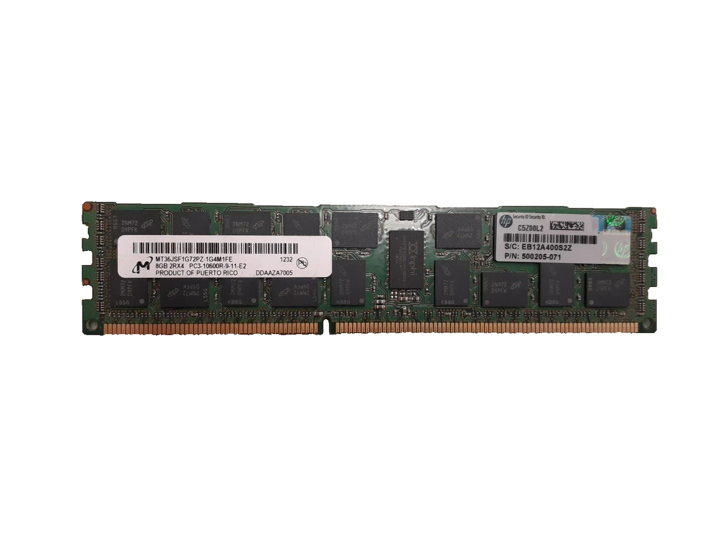 MIRCON 8GB 2RX4 PC3-10600R MT36JSF1G72PZ-1G4M1FF Memory 1232