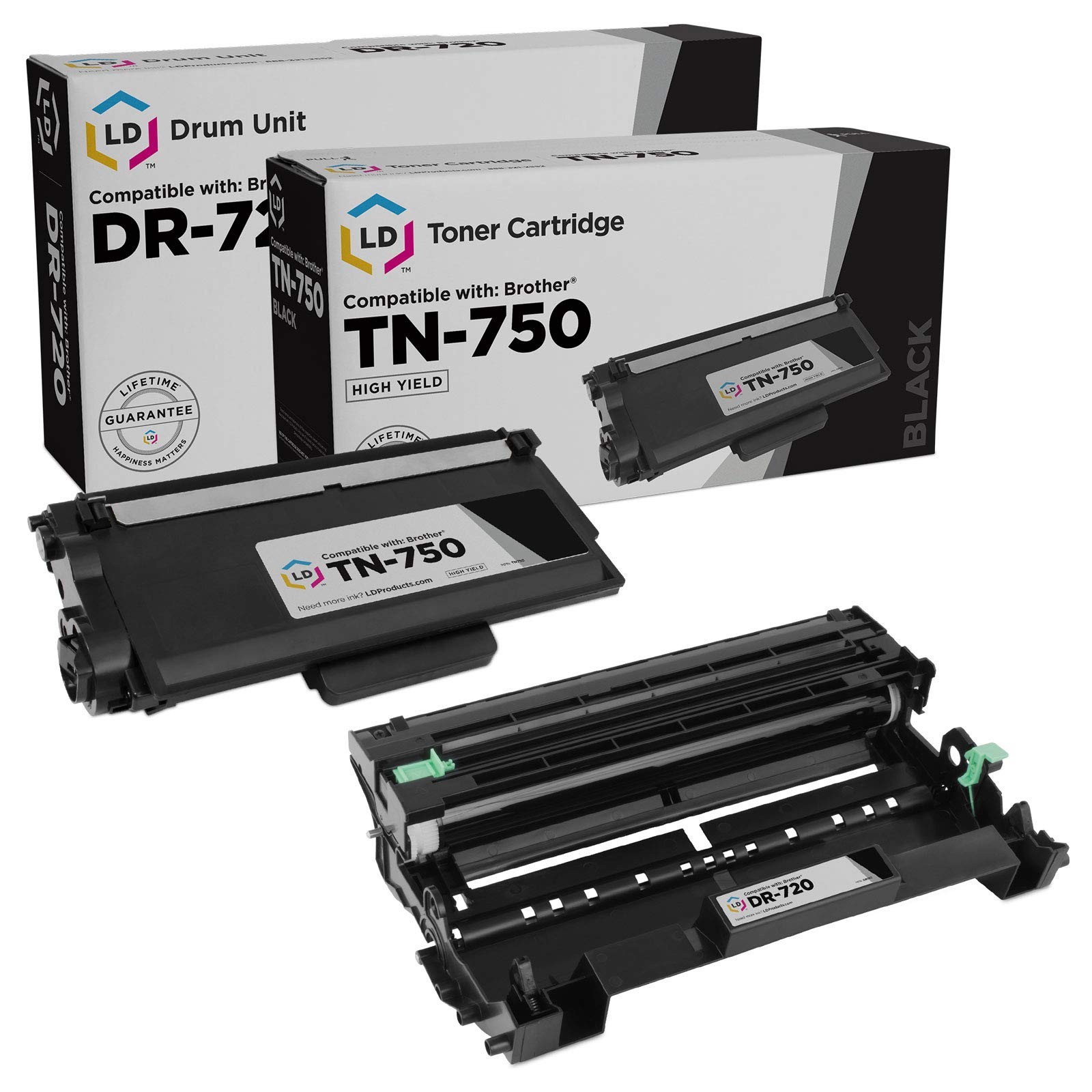 Compatible Toner & Drum Unit for Brother TN750 HY & DR720 (1 T, 1 D, 2-Pk)