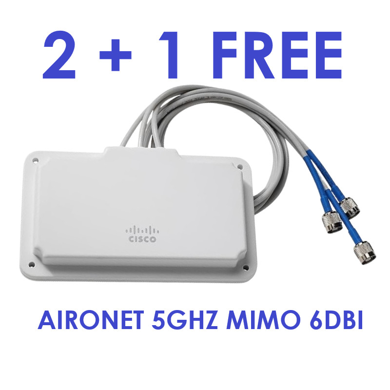 2+1 FREE CISCO AIRONET 5GHZ MIMO 6DBI AERIAL IP67 AIR-ANT5160NP-R ANTENNA PATCH
