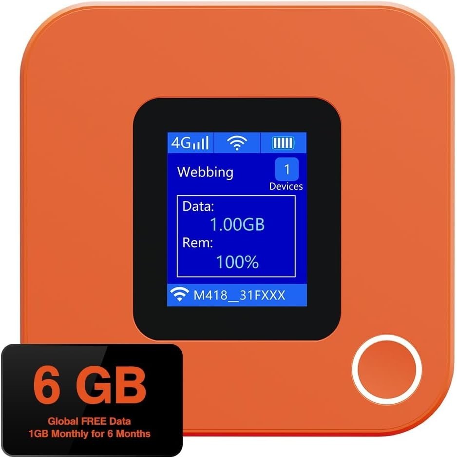 4G M418 Mobile Broadband Devices Red Orange 4G LTE Mobile Hotspot Device Total 6