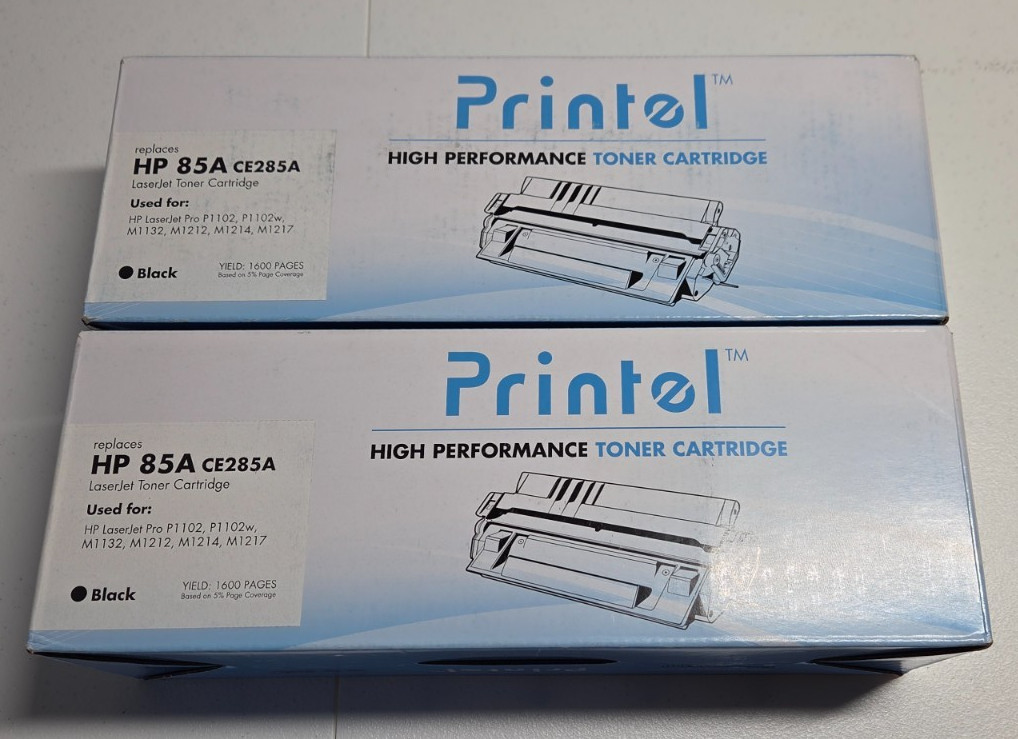 Printel Compatible Toner Cartridge Replacement for HP 85A (CE285A) Black 2 Pack