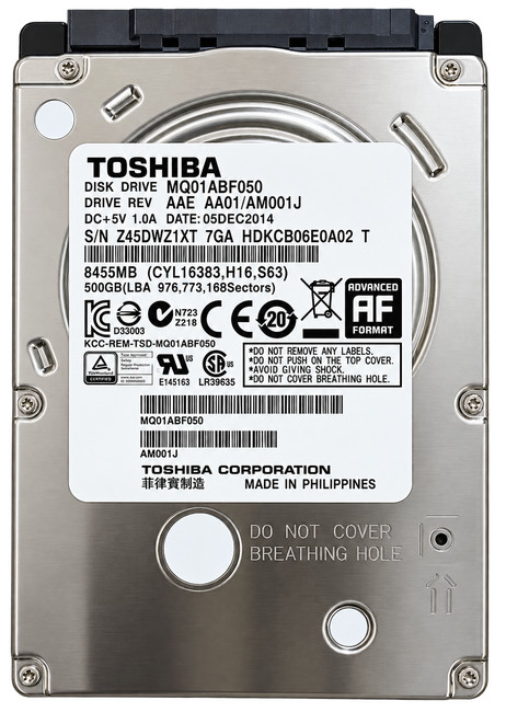 TOSHIBA MQ01ABF050 500GB SATA HDD Tested Sanitized