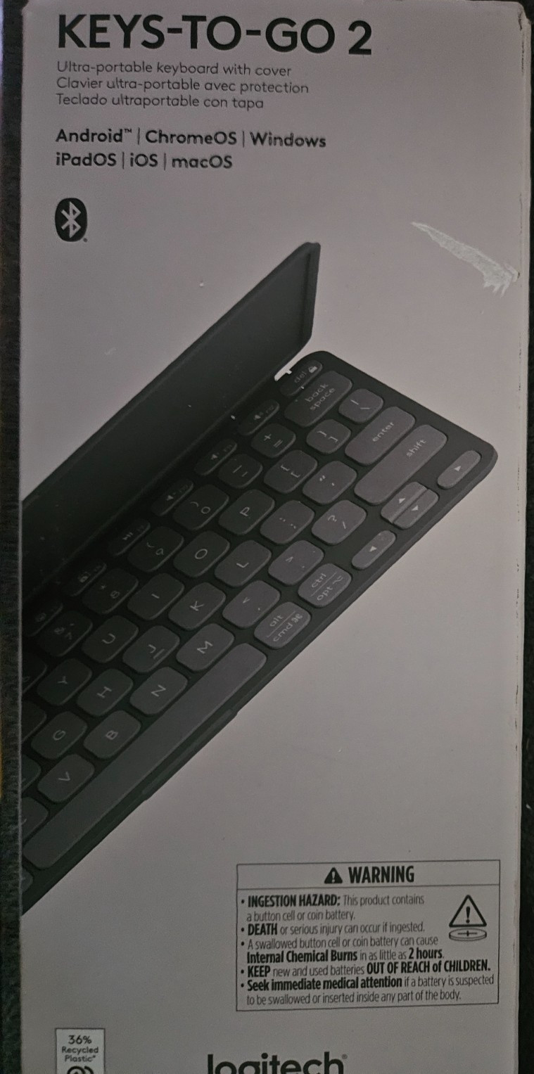 LOGITECH KEYS-TO-GO 2 ULTRA-PORTABLE KEYBOARD WITH COVER 920-012867 New