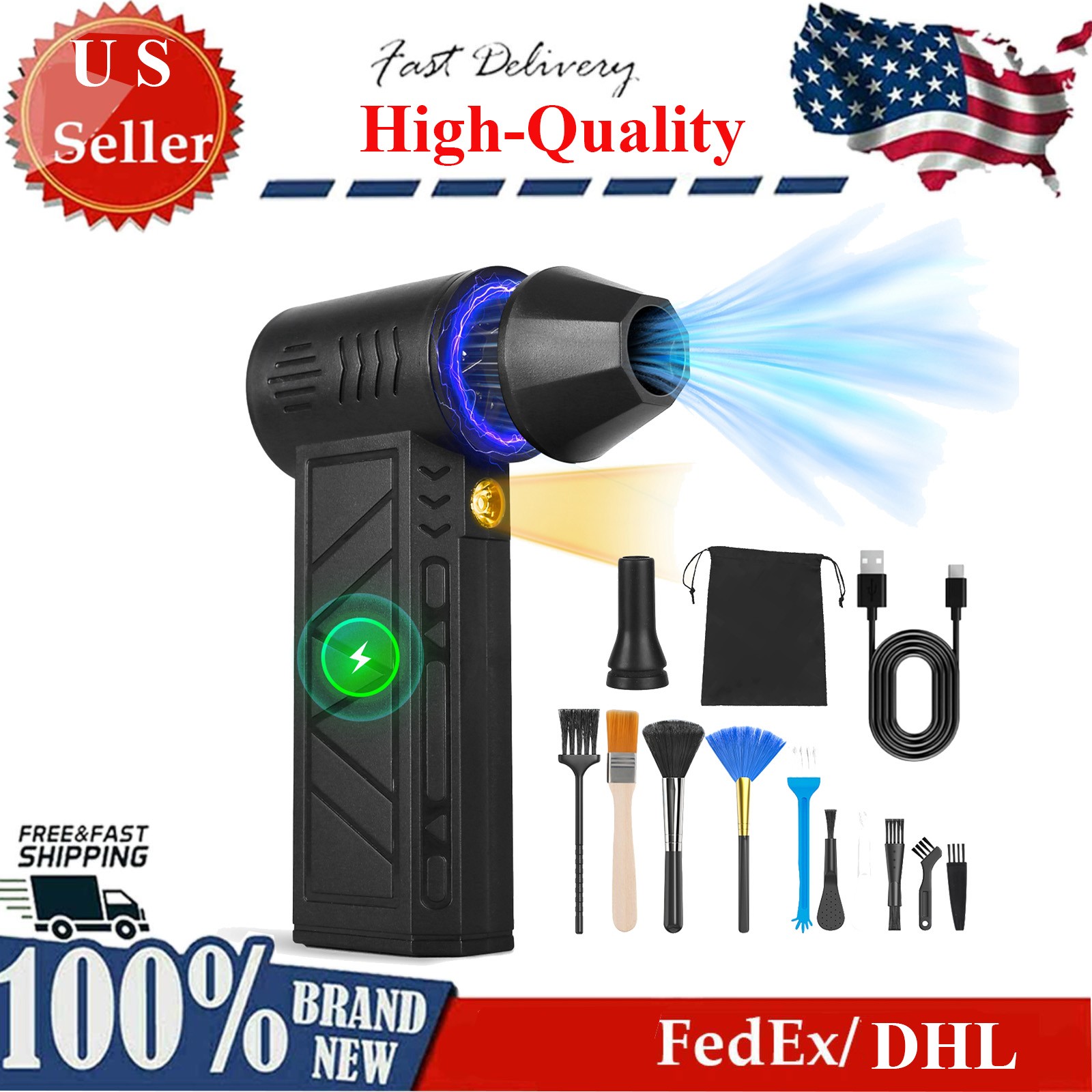 Compressed Air Duster, 150000RPM Electric Air Duster with LED Display Outdoor