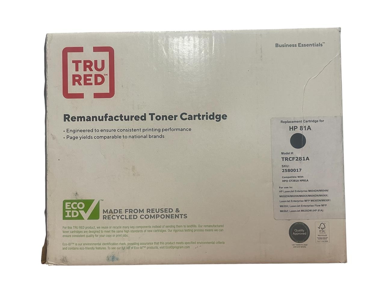 Original Staples TRU RED TRCF281A Black Toner Replace Cartridge for HP 81A New
