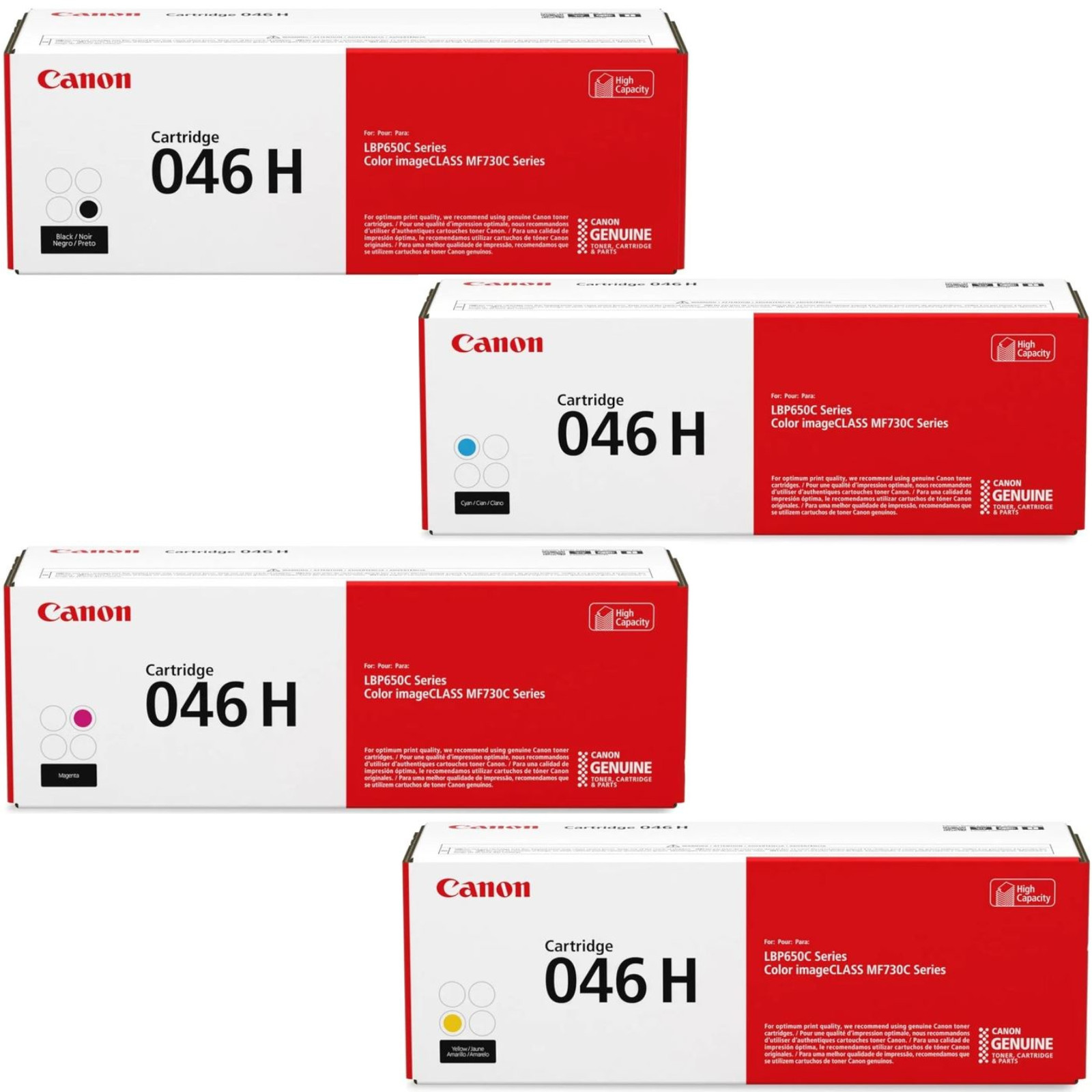Canon 046H Toner Set CMYK Cartridge High Yield Compatible New Closed Box