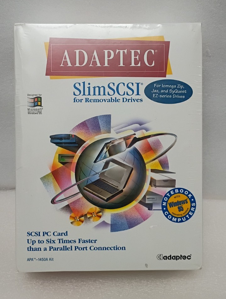 Adaptec SlimSCSI 1450A PCMCIA Fast SCSI Adapter PC Card + High-Densty HD50 Cable