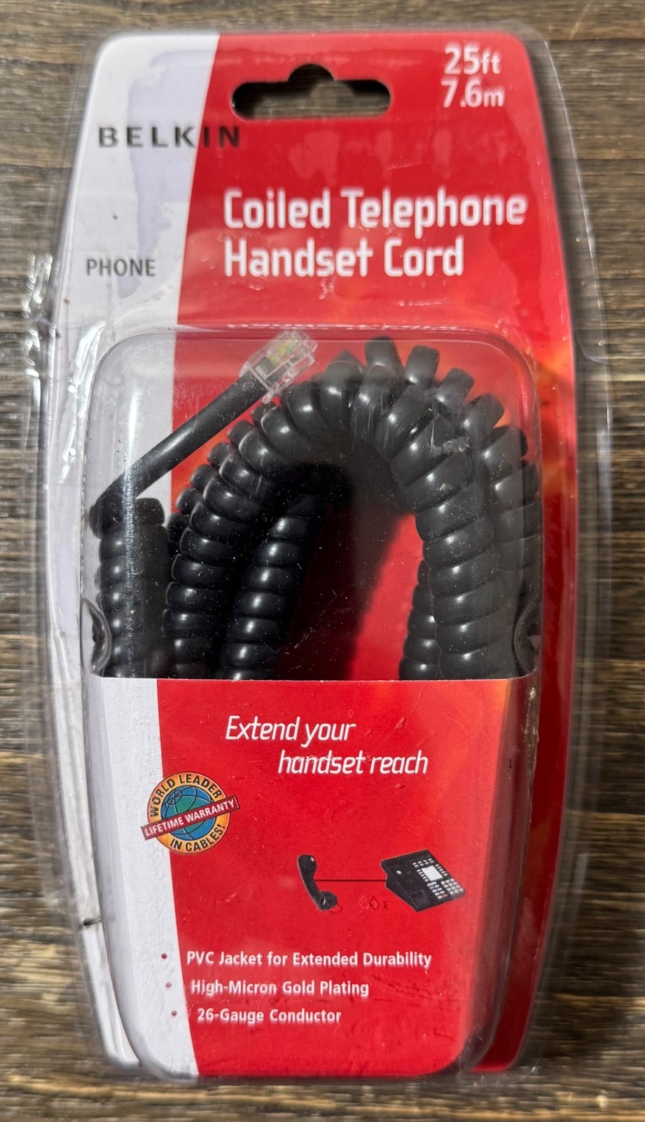 Belkin Coild Telephone Handset Cord 25ft (7.6m)