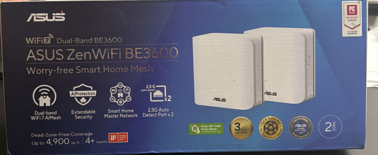NEW - ASUS ZenWifi BE3600 (BD4) Dual-band WiFi 7 Wireless Mesh Router – 2-Pack
