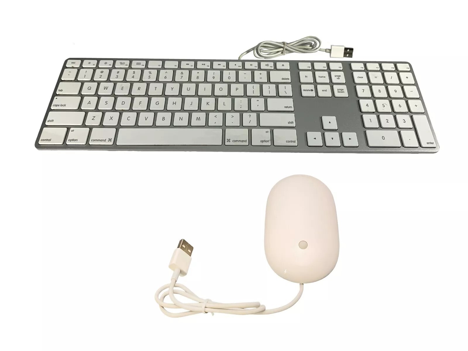 🔥 Apple White Aluminum USB Wired Keyboard & Mighty Mouse iMAC G4 G5 Genuine Set