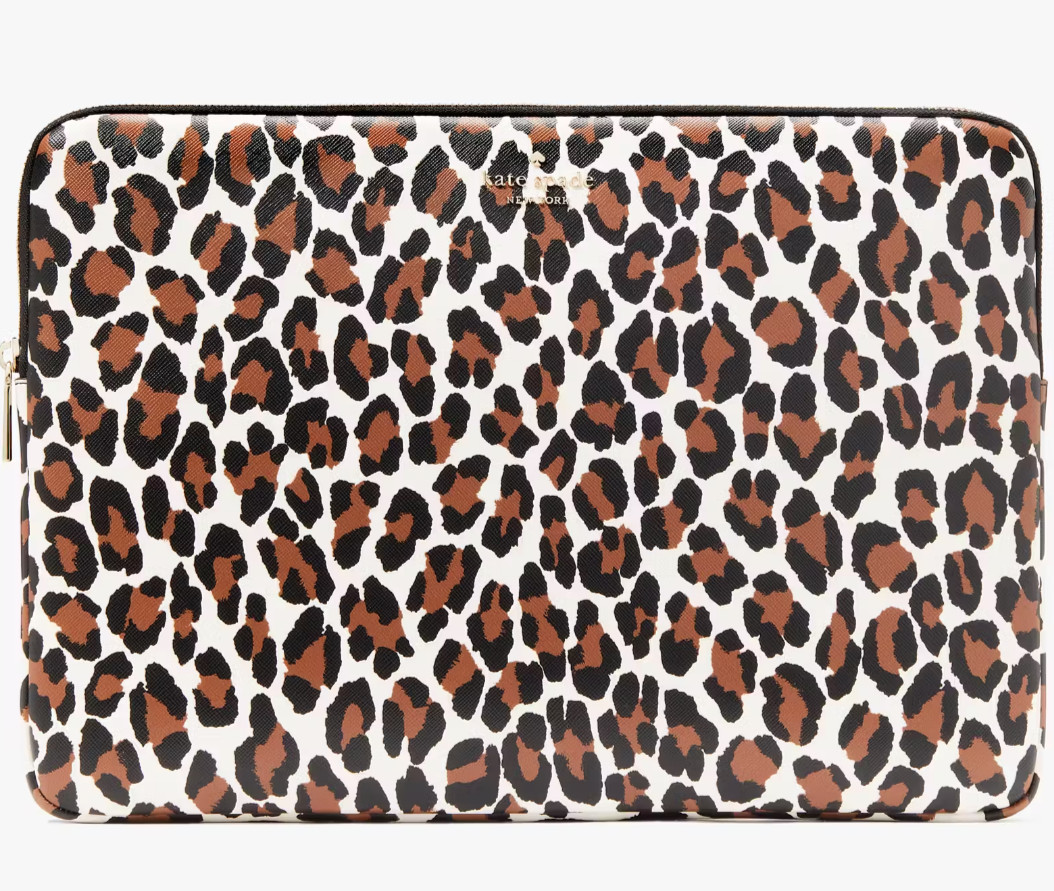 Kate Spade Madison Spotted Leopard Universal Laptop Sleeve KI379 NWT Leopardo