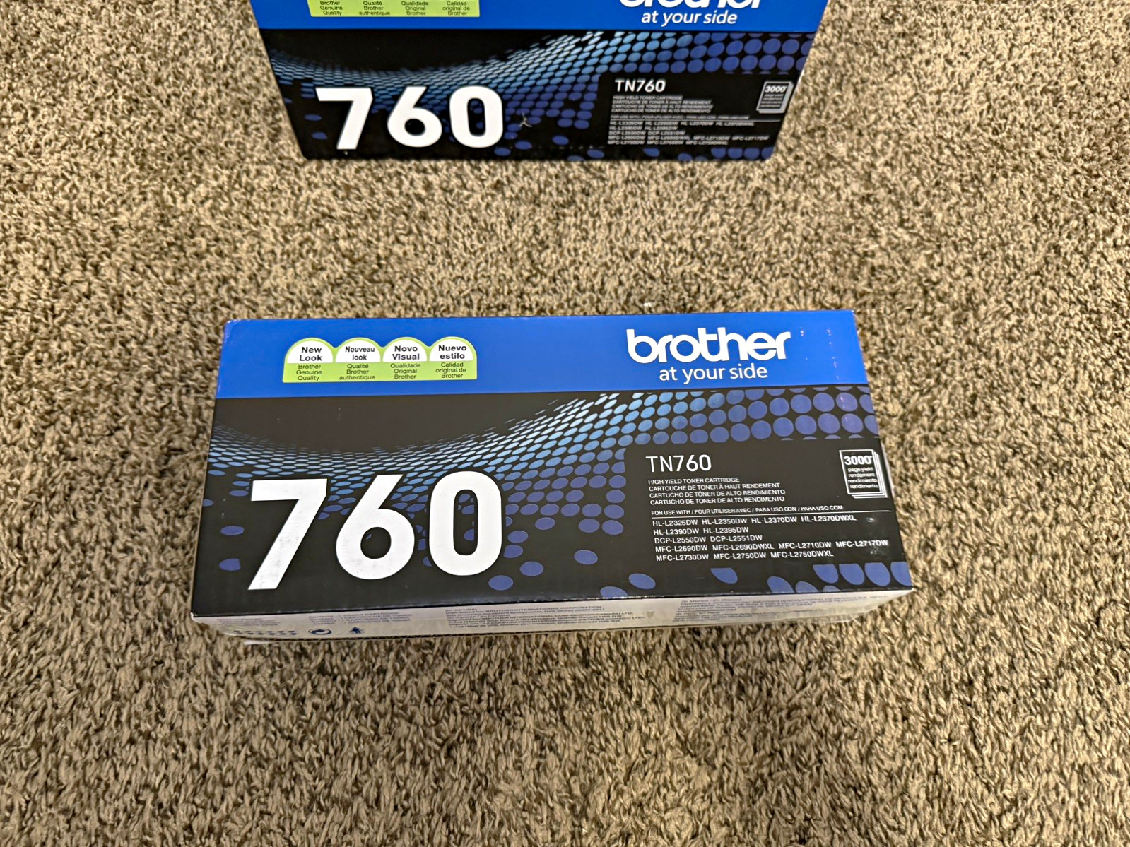 Genuine Brother TN760 Black Toner Cartridge TN-760 High Yield 3000 Pages Sealed