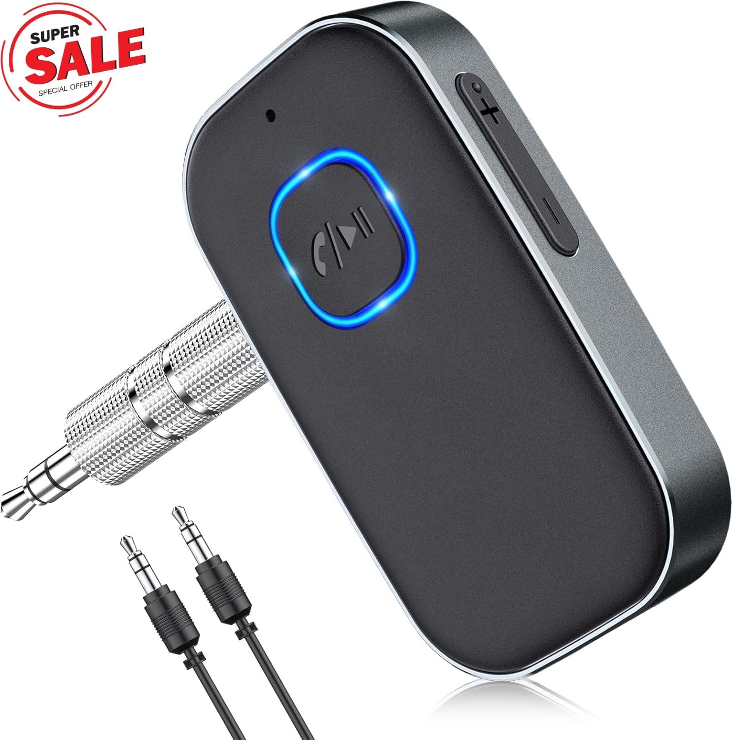 #1 Adaptador de Auto Auxiliar Portátil para Receptor Bluetooth para Música Mp3
