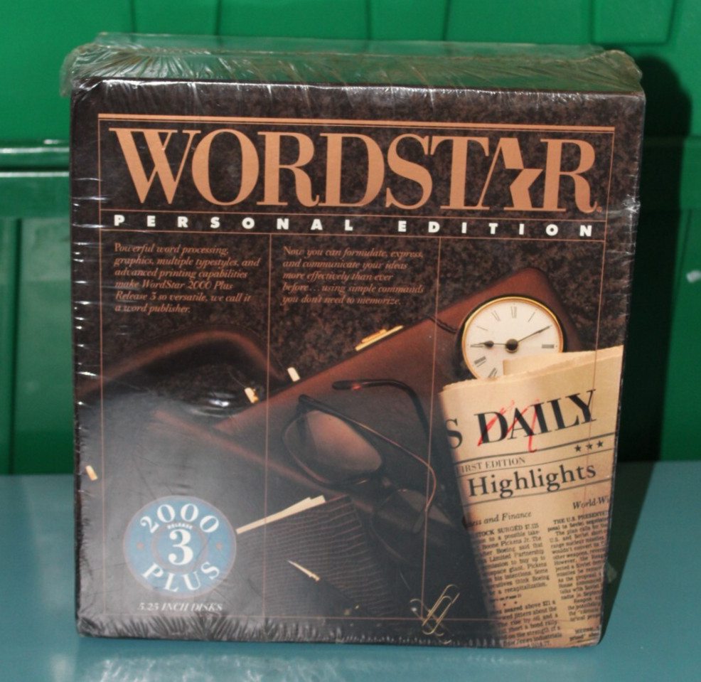 VTG WORDSTAR 2000 3 Plus SEALED LARGE RETAIL BOX PERSONAL EDITION PC SOFTWARE