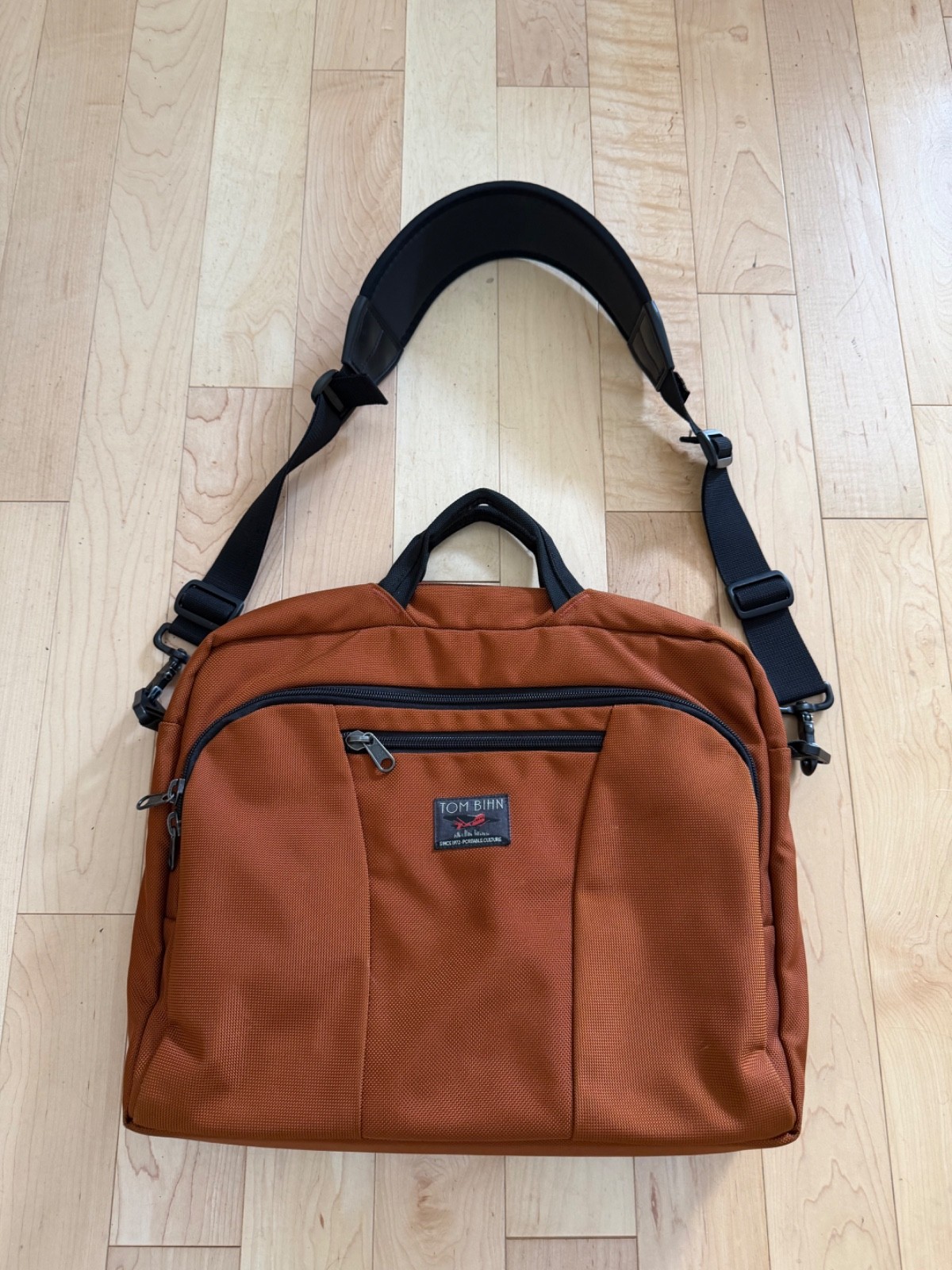 Tom Bihn 15/13 Cadet 15” Laptop Briefcase Burnt Orange NW Sky + Absolute Strap
