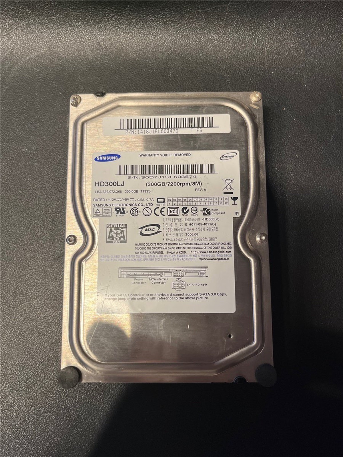 Samsung, 300GB, S0D7J1UL6035874, SATA HDD Hard Drive
