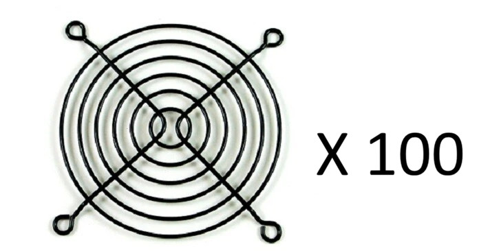 80mm Wire Metal Computer Case Fan Grill / Finger Guard - Black (Lot of 100)