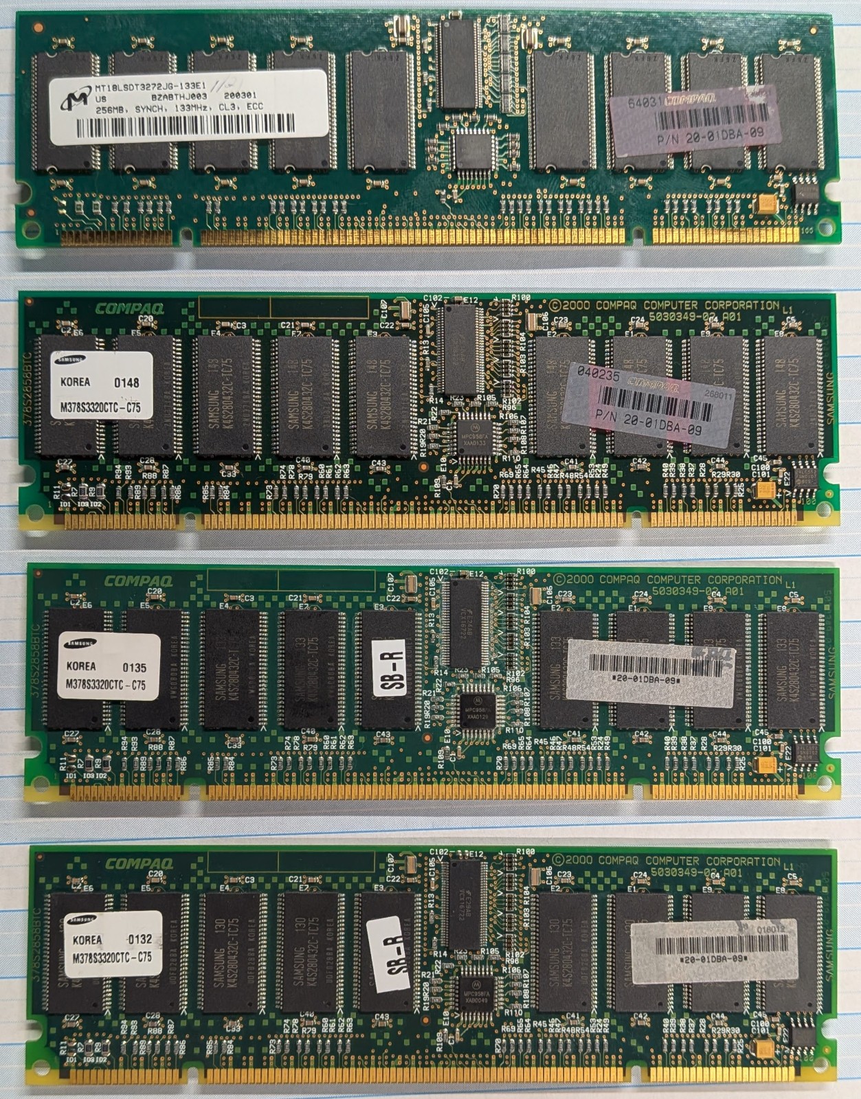 1GB (4x256MB) PC133 200 pin RAM modules