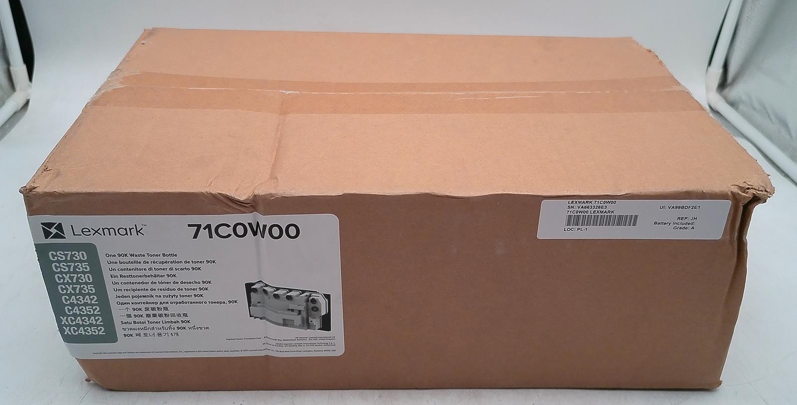 NEW LEXMARK 71C0W00 90K WASTE TONER BOTTLE CONTAINER