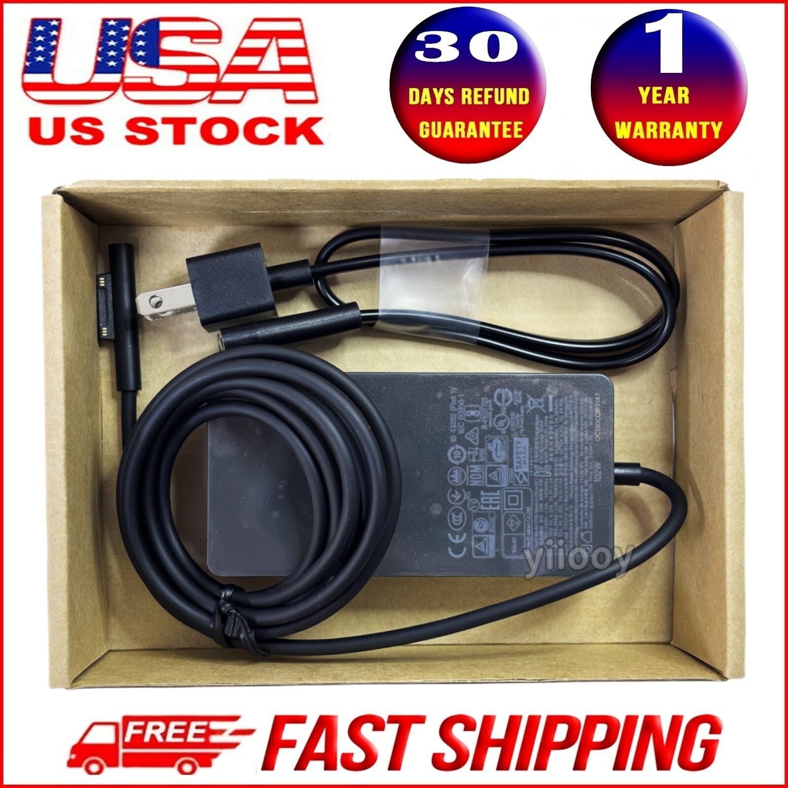 NEW OEM 102W 1798 Laptop AC Power Adapter Charger for Microsoft Surface Book 2 3