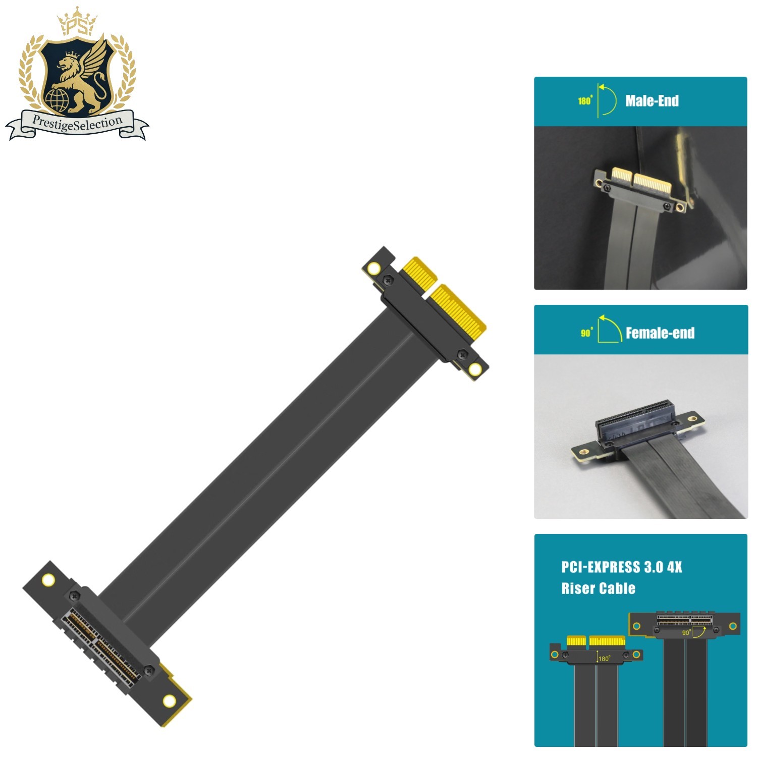 120mm PCIe 3.0 X4 Riser Cable - Flexible Copper Core for Enhanced Performance