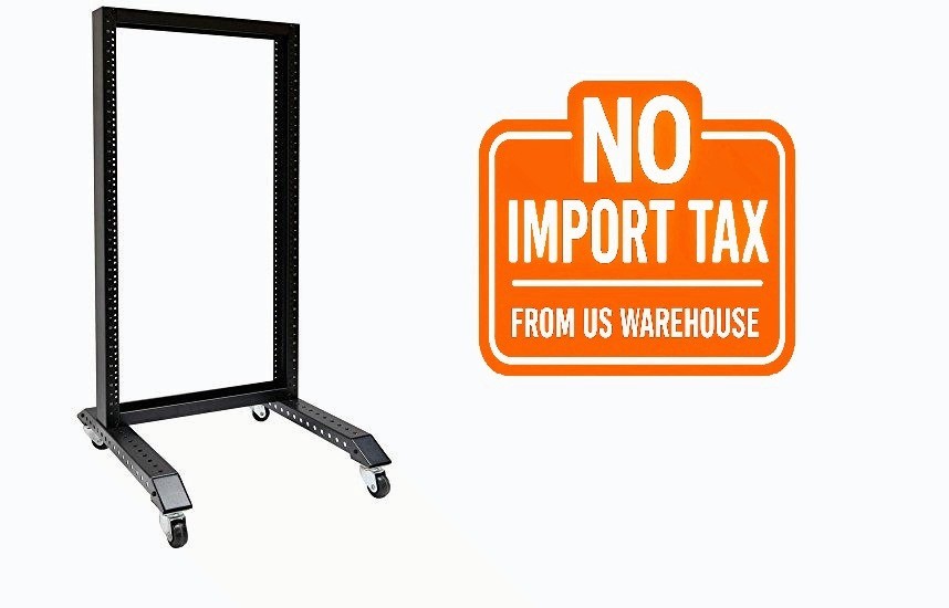 Raising Electronics 15U Rack Movable 19'' 2 Post Open Frame Heavy Duty IT Netwo