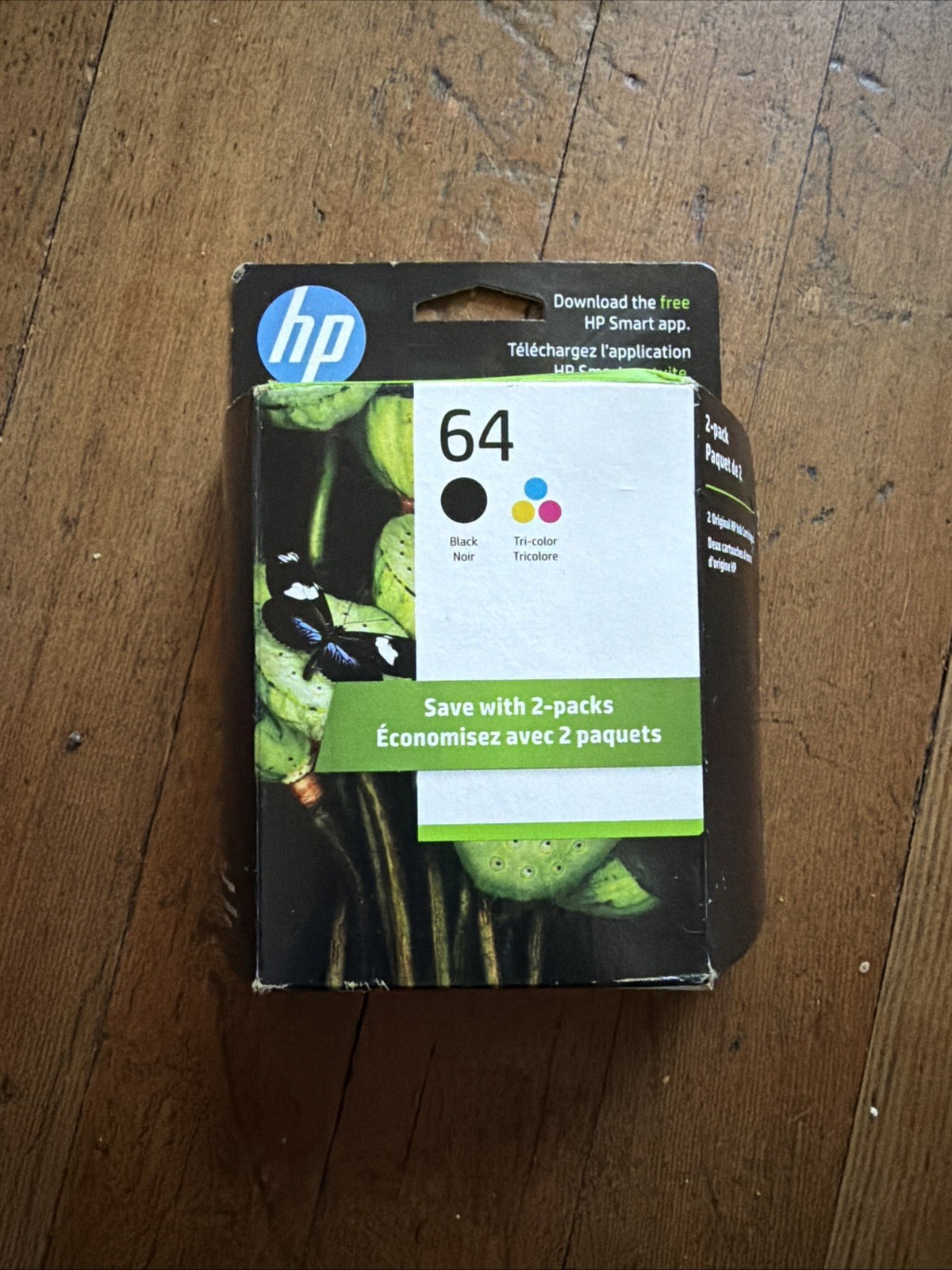 HP 64 Black & Tri-Color Ink Cartridge 2-Pack X4D92AN - 12/2024 - New & Sealed