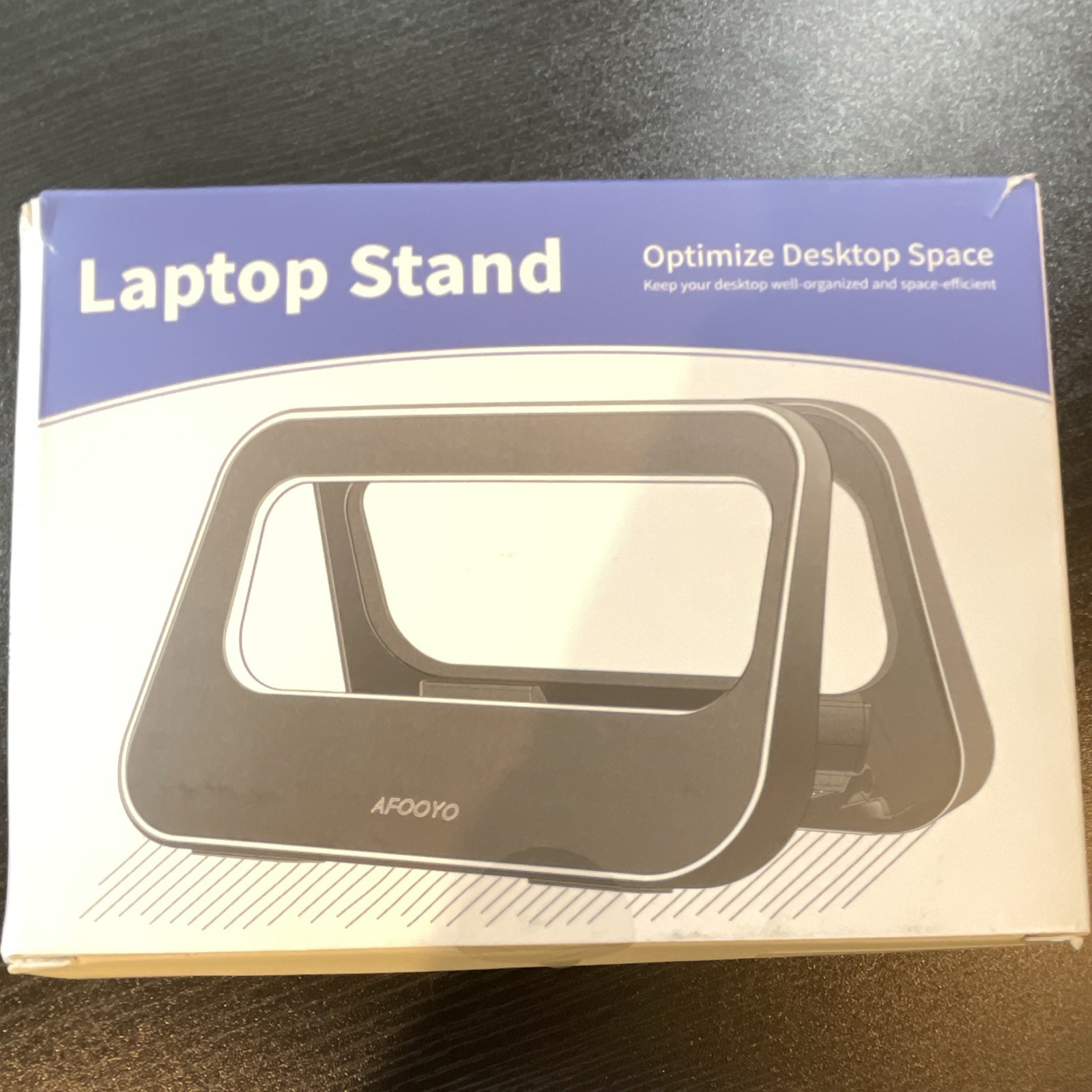 AFOOYO Adjustable Laptop Stand/Riser Space Saving Stable Black ABS Silicone