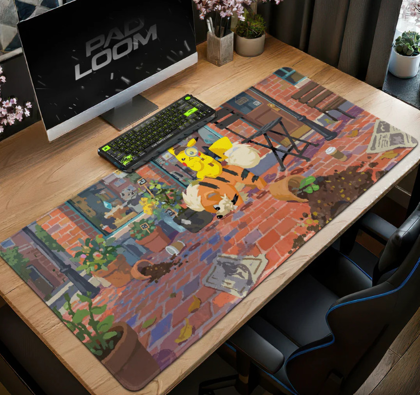 Detective Pikachu Case Mouse Pad - Pokemon Desk Mat