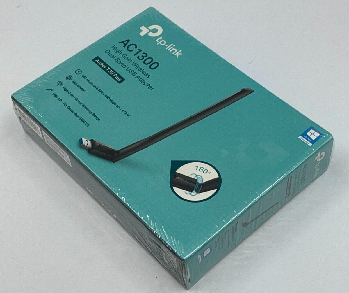 NEW TP-LINK Archer T3U Plus 1300Mbps Wireless Dual-Band USB Adapter - Black