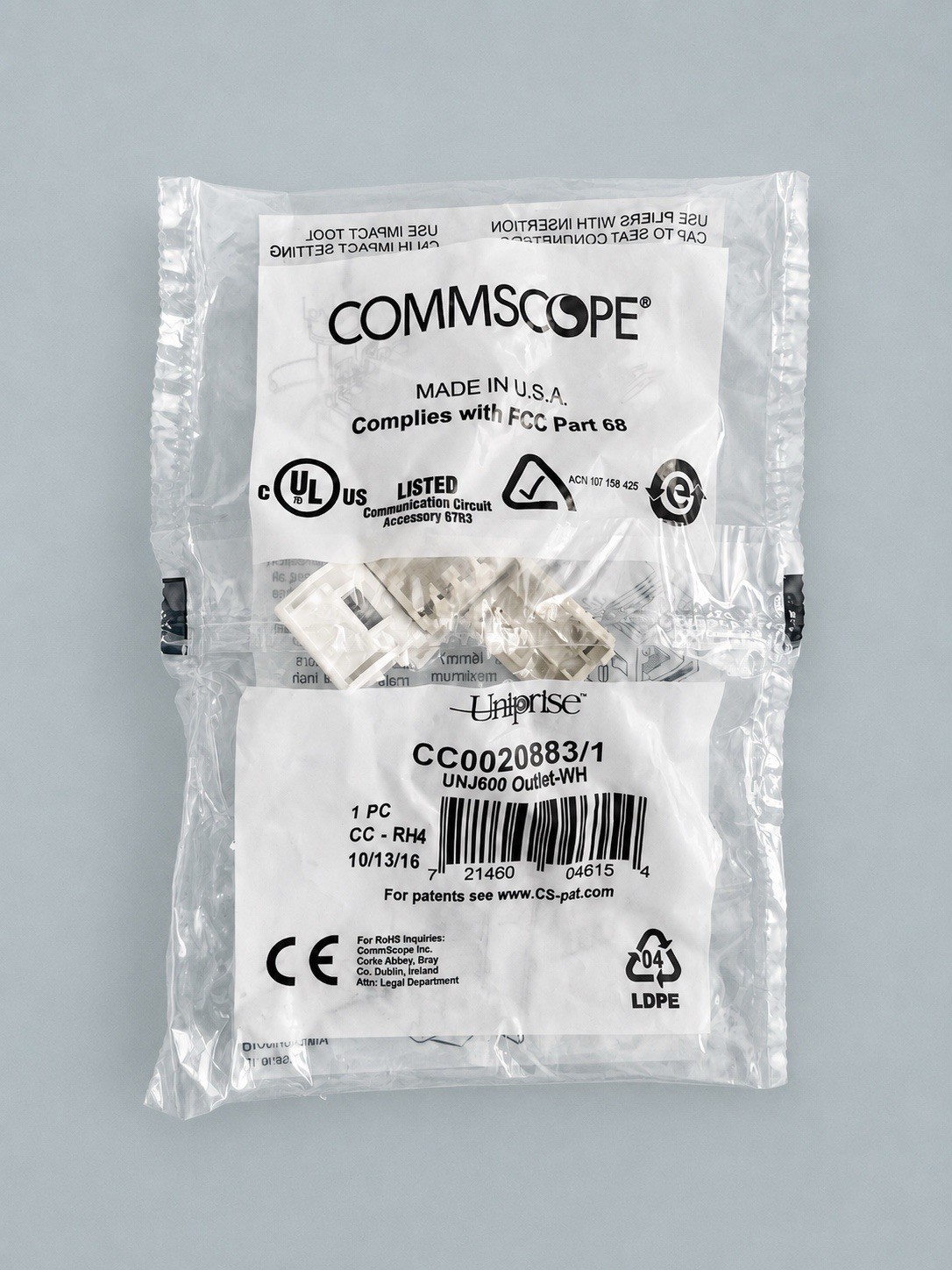 Lot of 17  CommScope Cat6 RJ45 Modular Jacks White | CC0020883/1