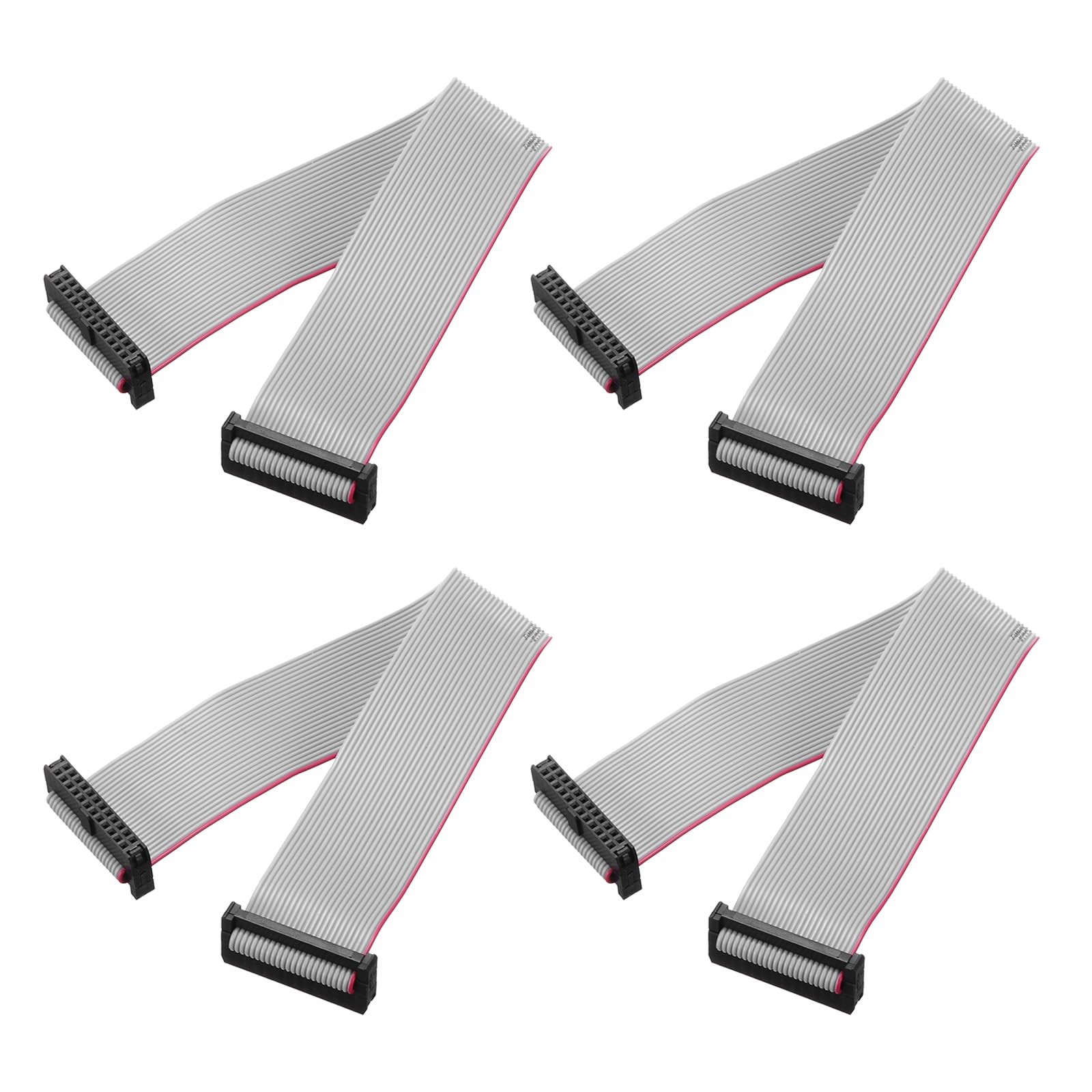 MECCANIXITY 4 Pcs IDC Flat Ribbon Cable, 2mm Pitch 24mm Width x 20cm