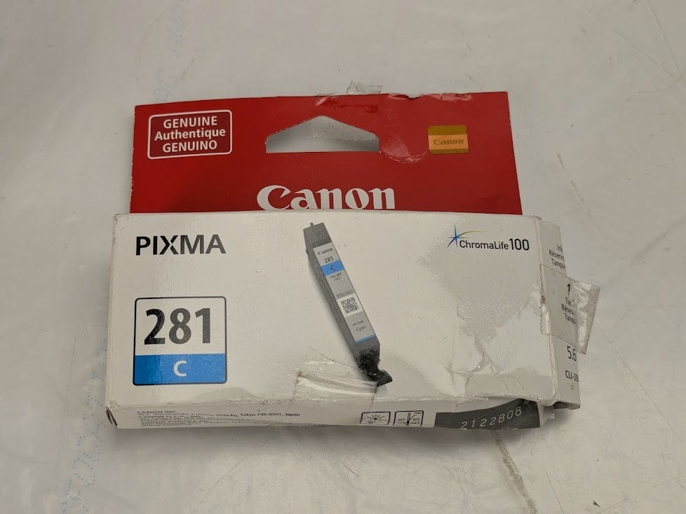 Genuine Canon Pixma 2122B08 (CLI-281) ChromaLIfe100 Ink Cyan Tank
