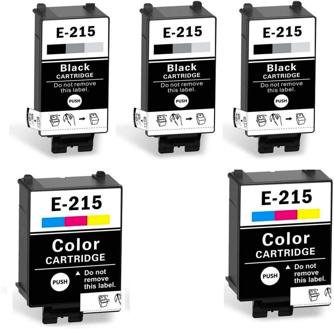 215 Ink Cartridges T215 for WF-100 wf100 Printer, Pigment, 5-Pack-No Leakage-Ink