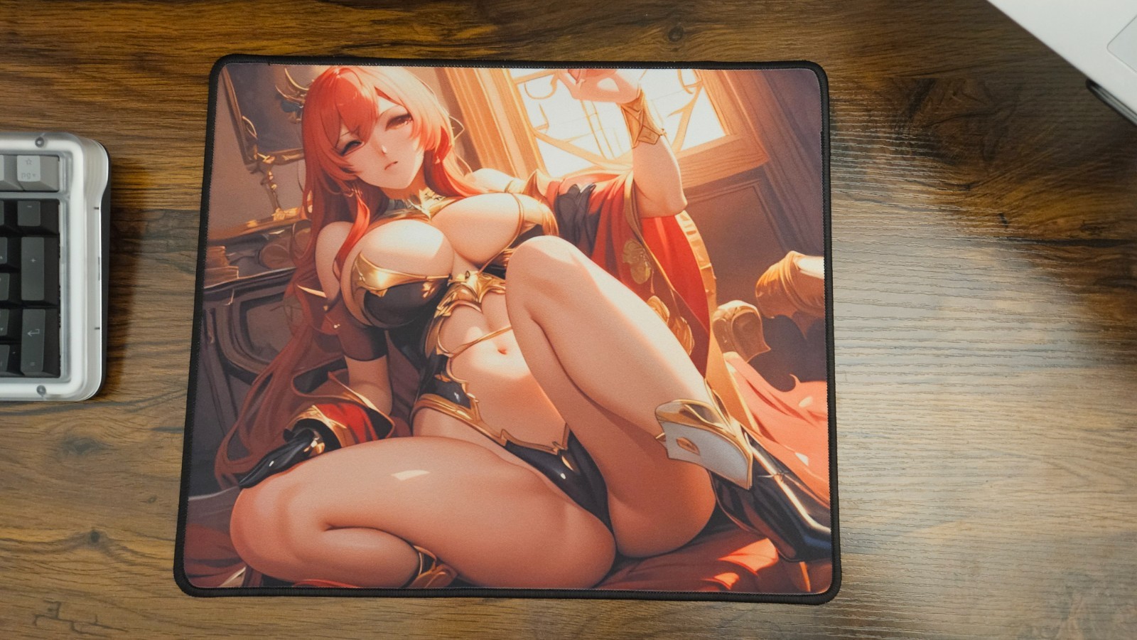 Waifu Princess Lingerie Girl Large Gaming Mouse Pad -  Revealing Pose 12 x 15 in