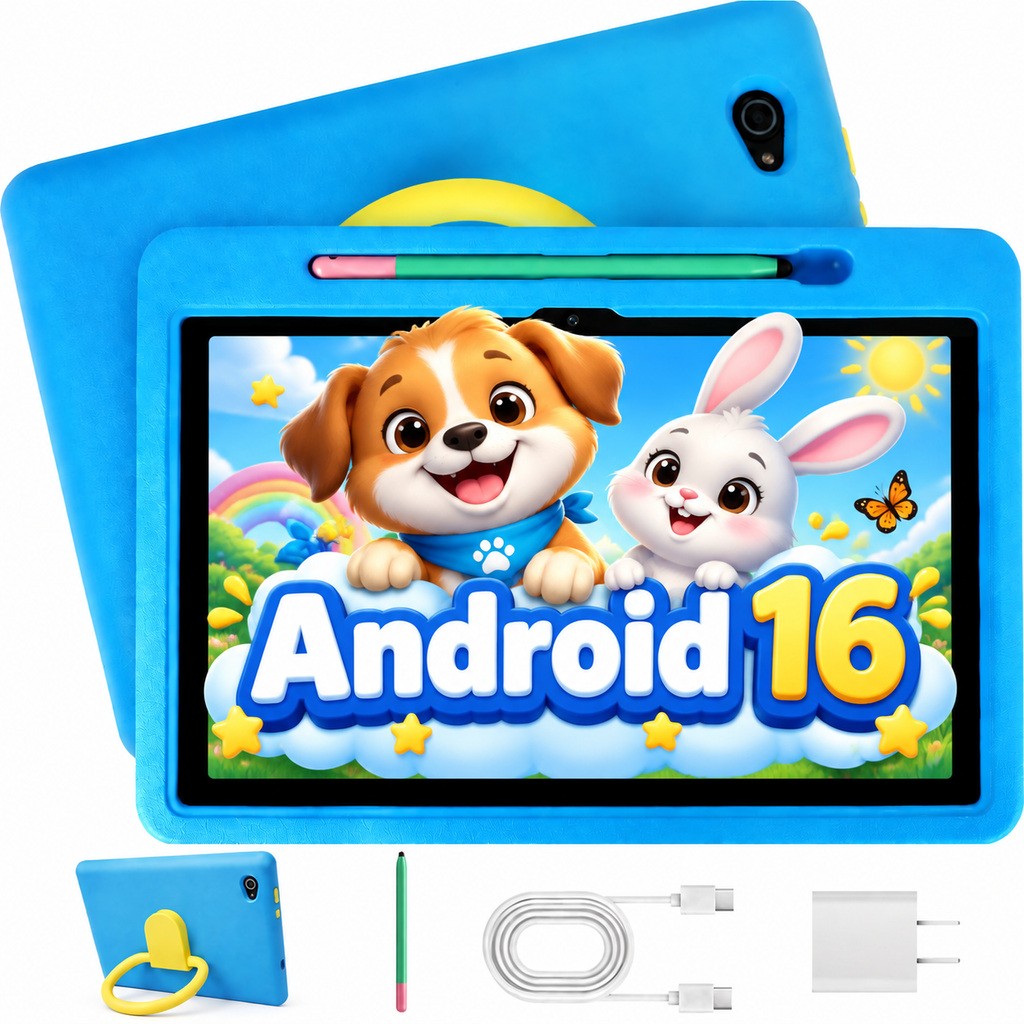2026 New Kids Tablet 10.1 inch 64GB ROM Android 16 Touch Education Pad Google
